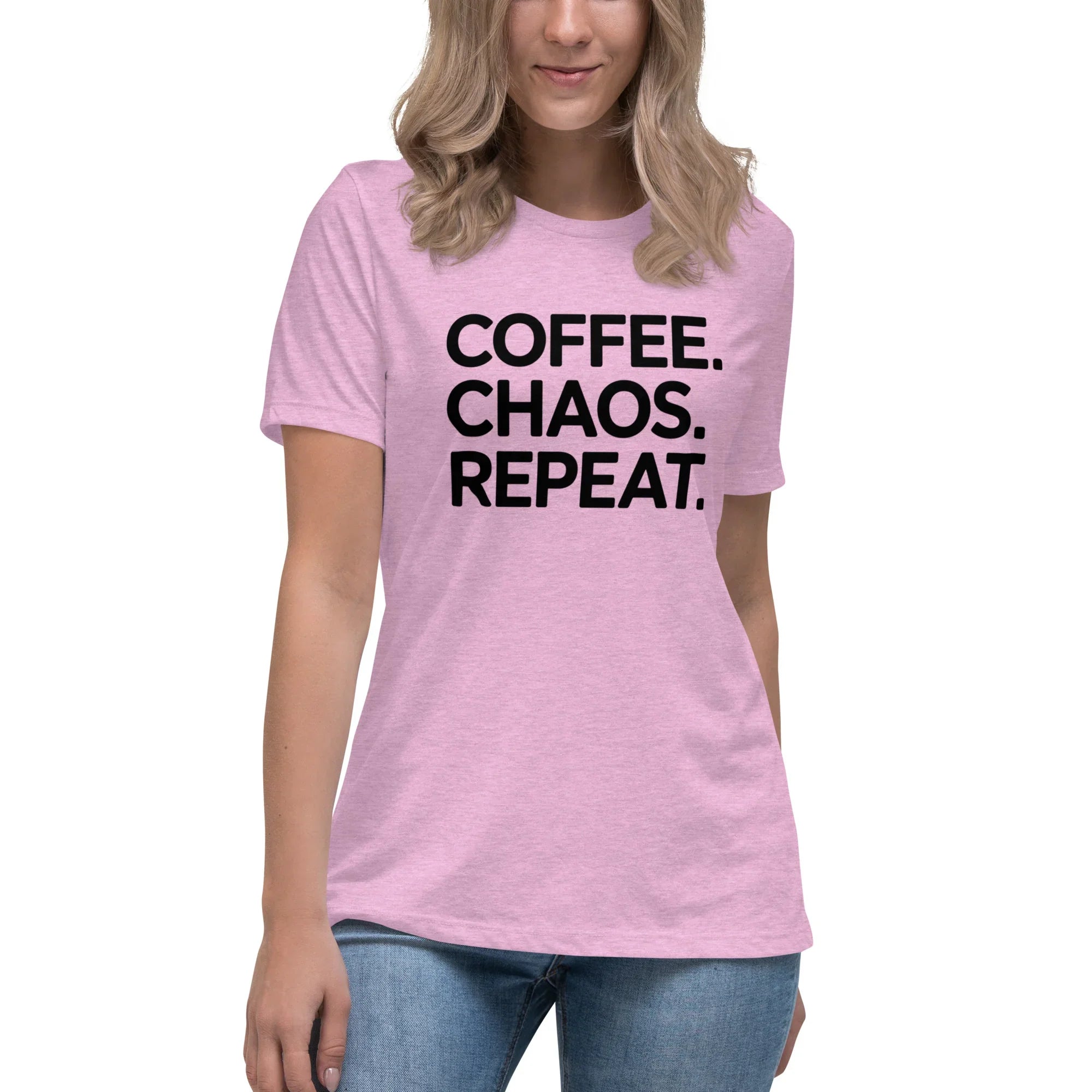 Coffee Chaos Repeat Tee – Bold Black Statement - RaZits