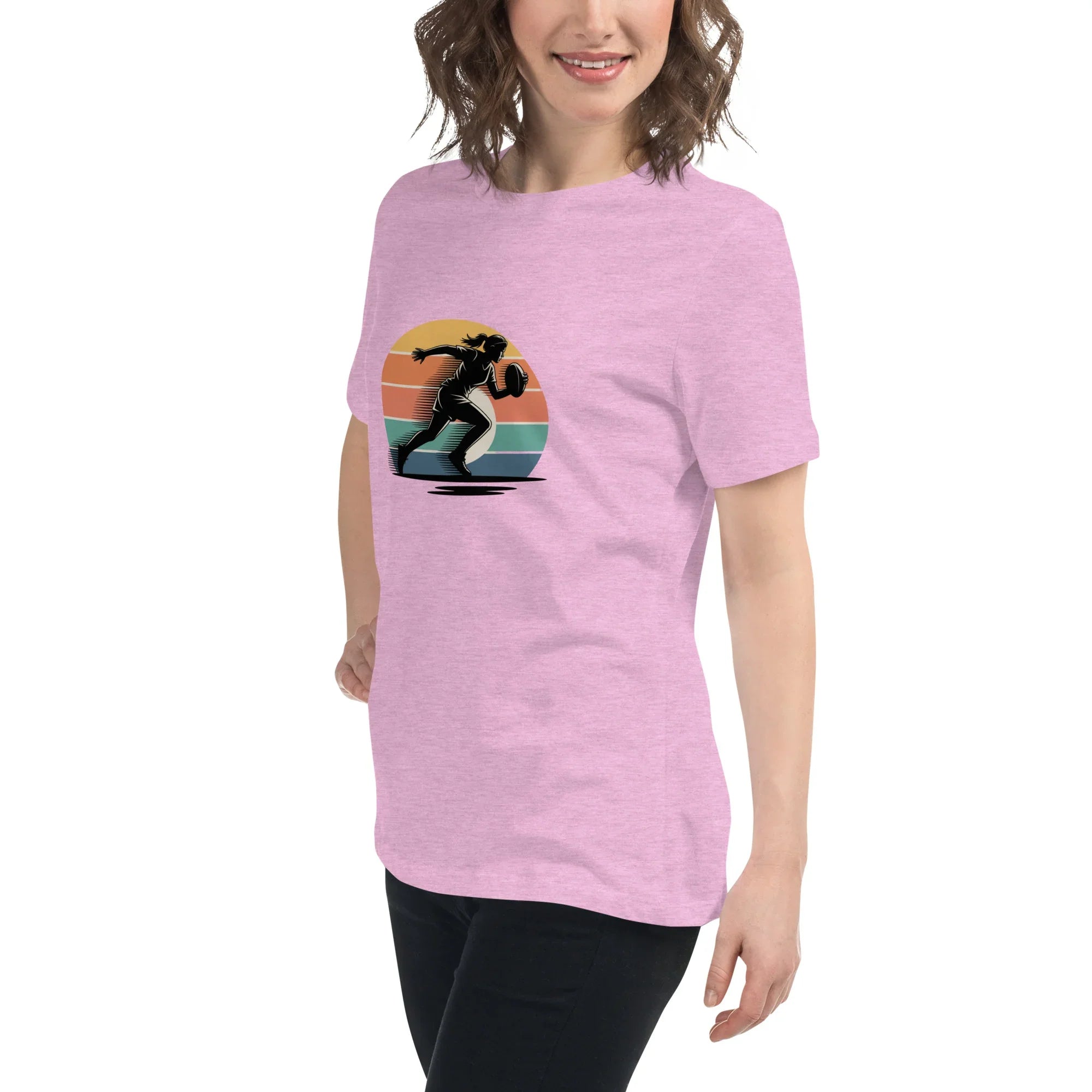 Women's Rugby Runner Tee – Sunset Speed Art - RaZits