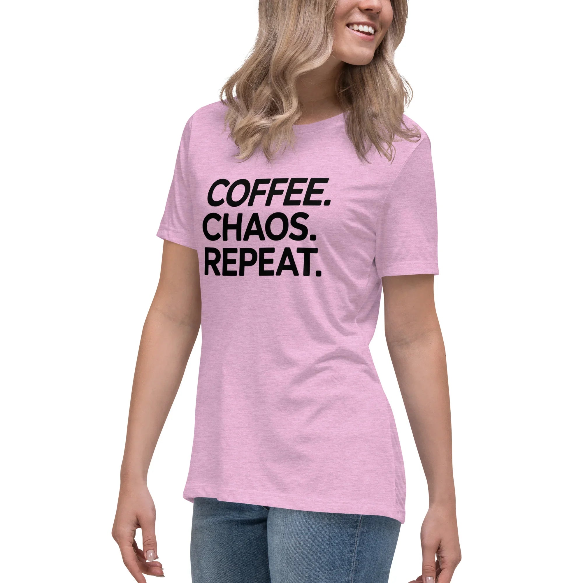 Coffee Chaos Repeat Tee – Bold Black Statement - RaZits