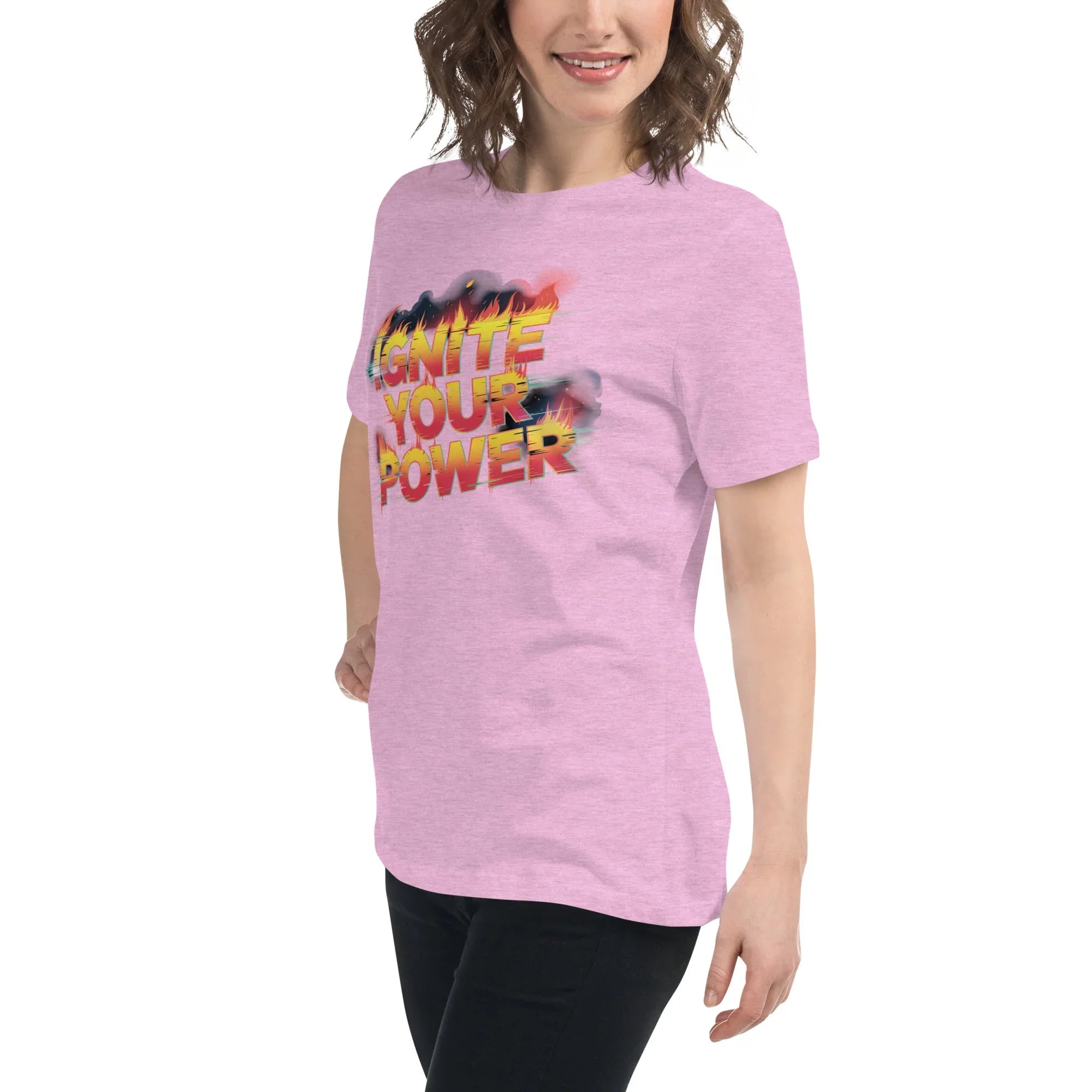 Ignite Your Power T Shirt – Bold Girl Power Tee with Red & Yellow Flames - RaZits