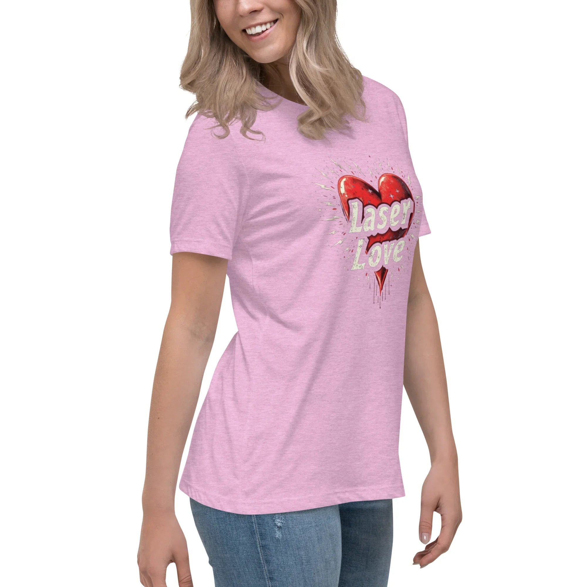 Laser Love Tee – Neon Pink Digital Art Shirt - RaZits