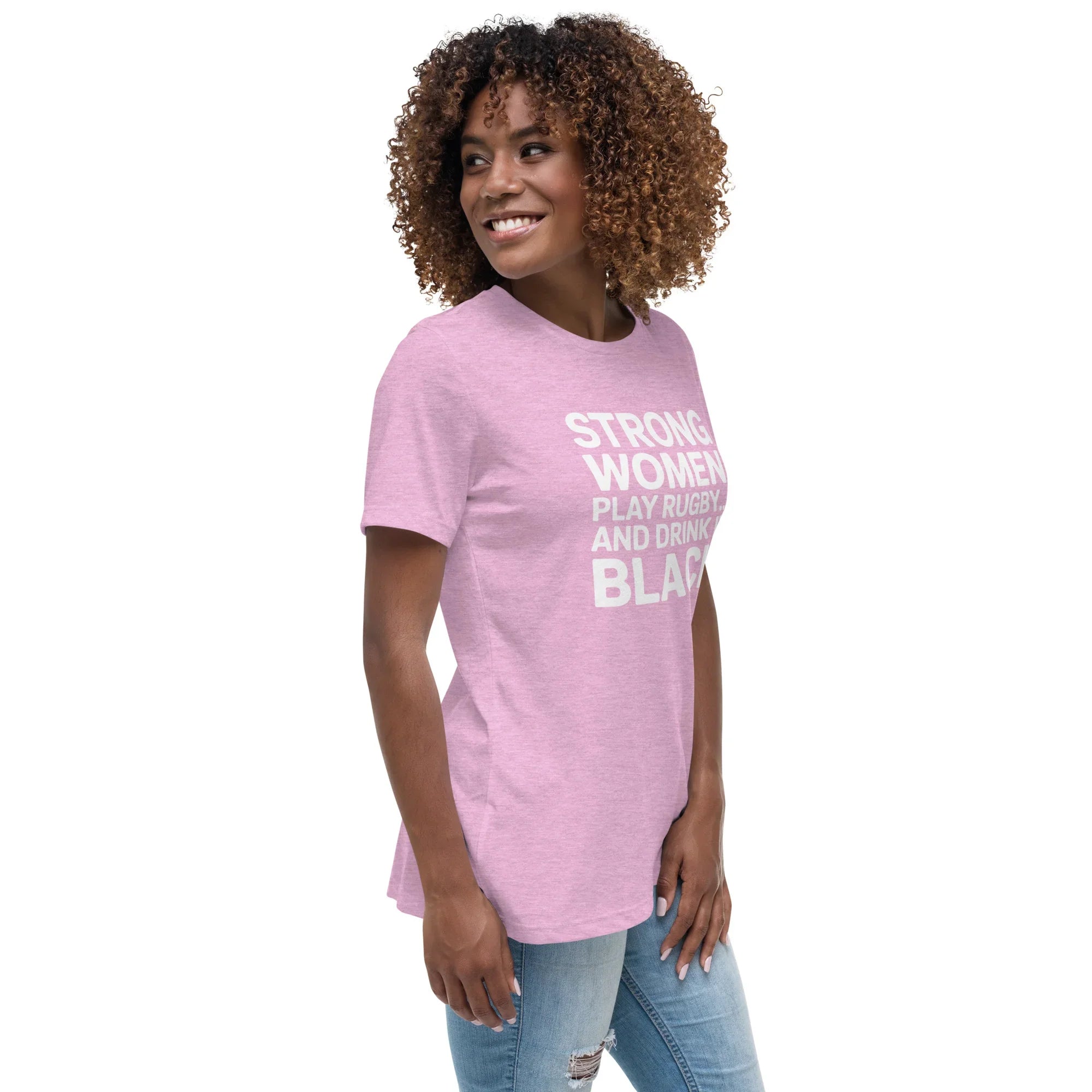 Strong Women Play Rugby Tee – Bold Coffee Lover Print - RaZits