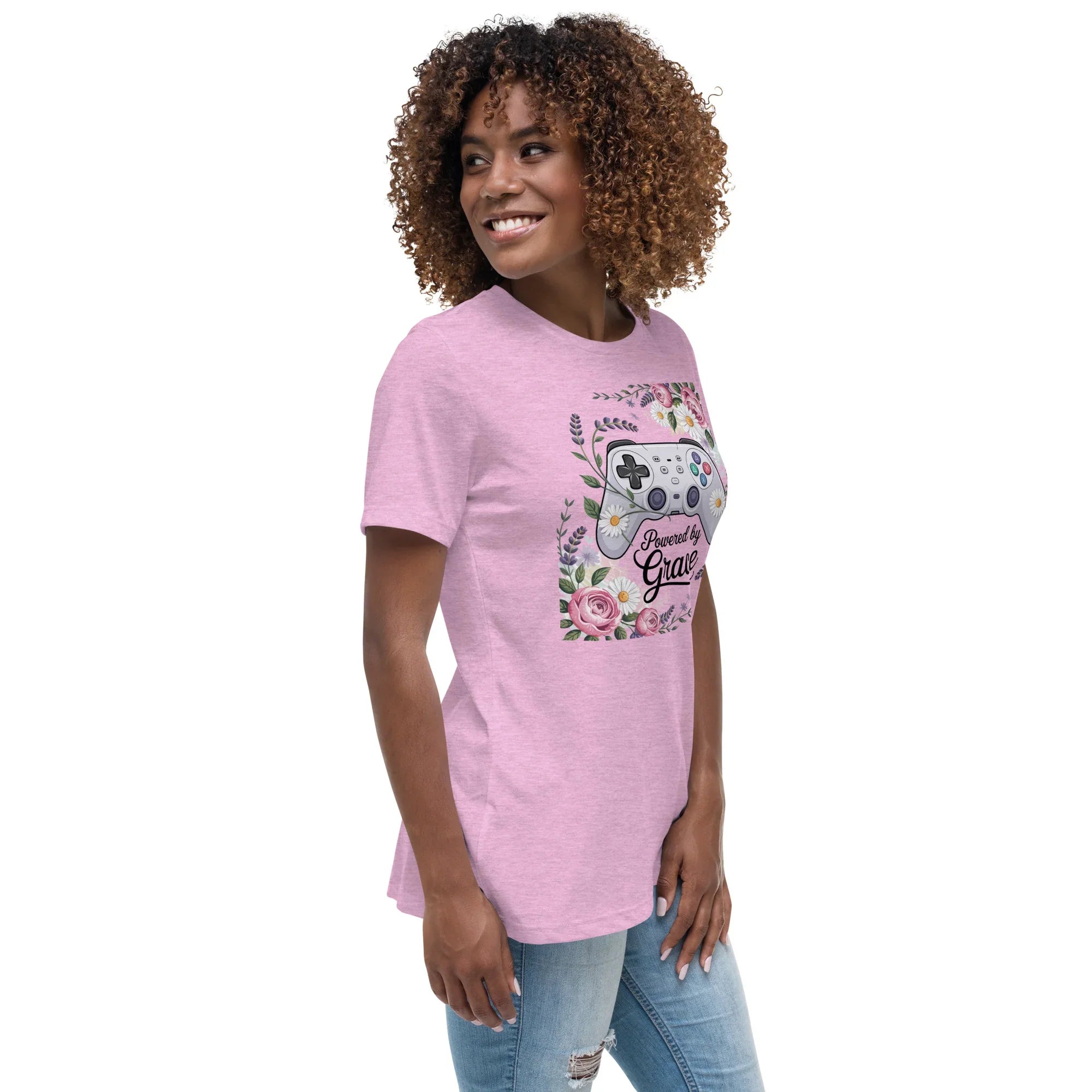 Powered by Grace Shirt – Floral Gamer Girl Tee - RaZits