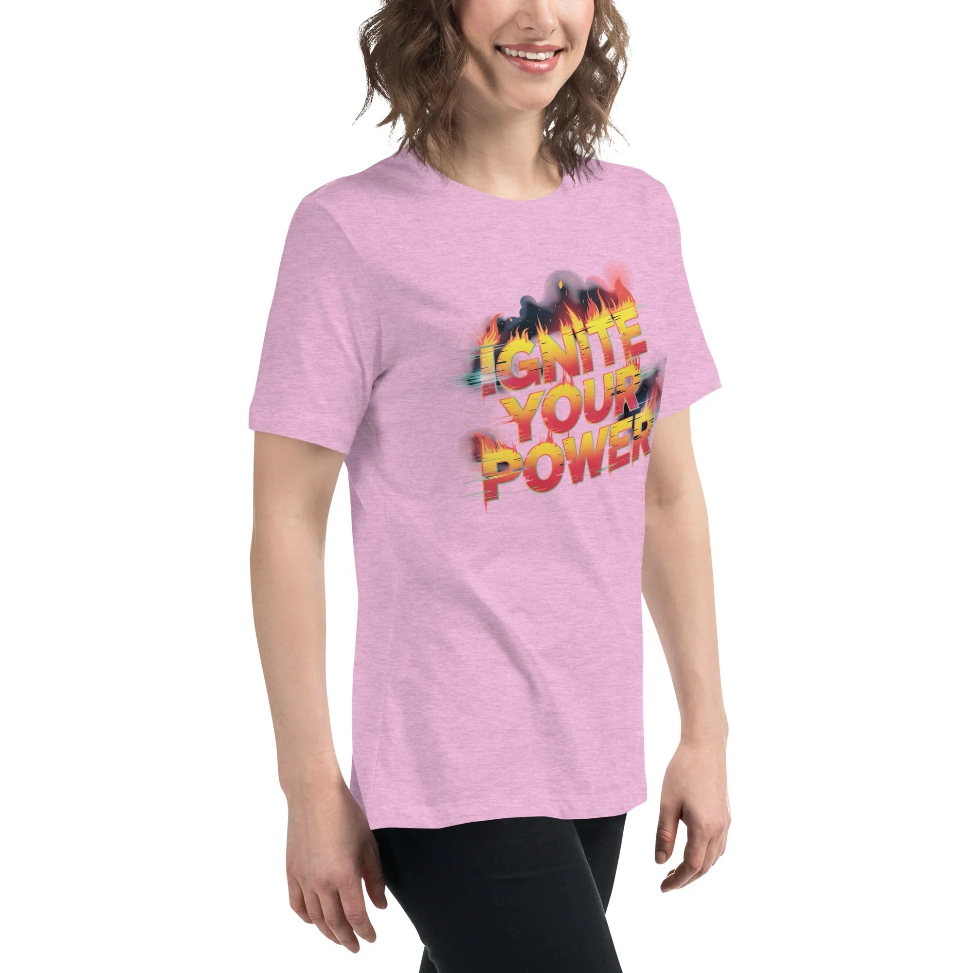 Ignite Your Power T Shirt – Bold Girl Power Tee with Red & Yellow Flames - RaZits