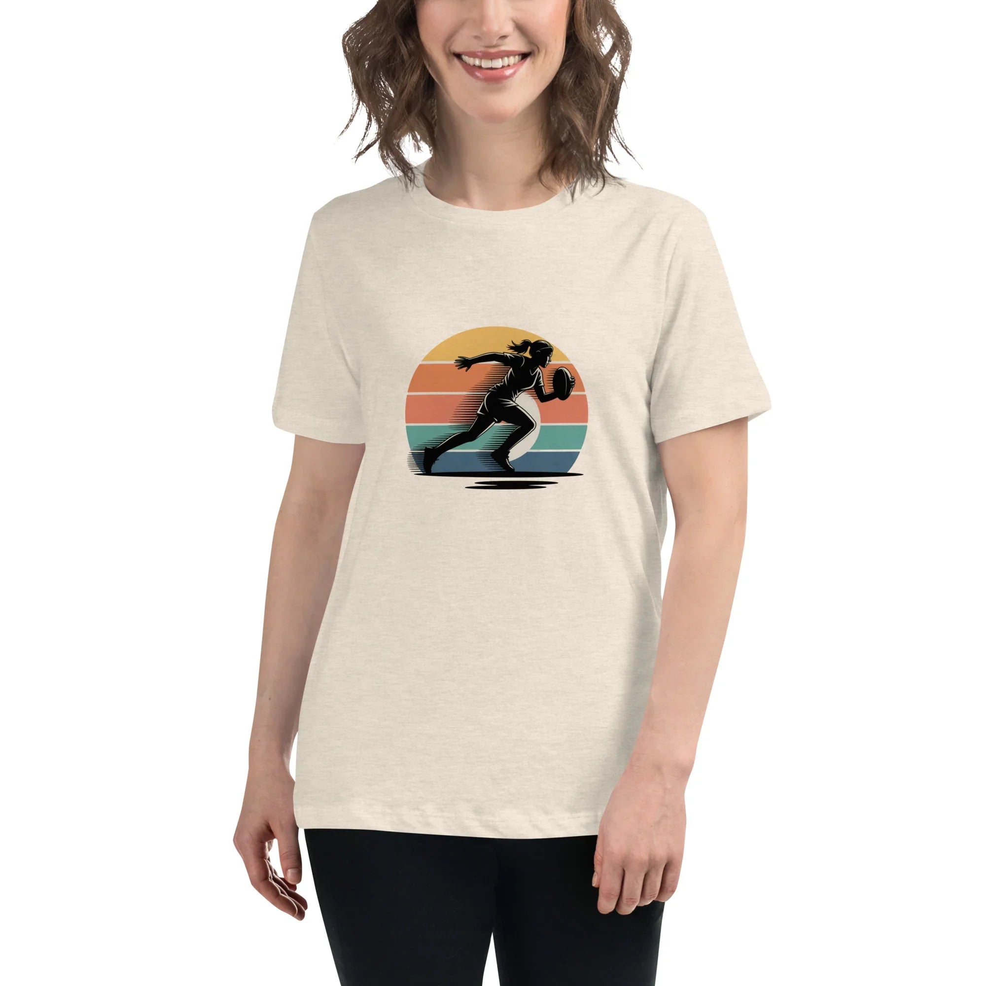 Women's Rugby Runner Tee – Sunset Speed Art - RaZits