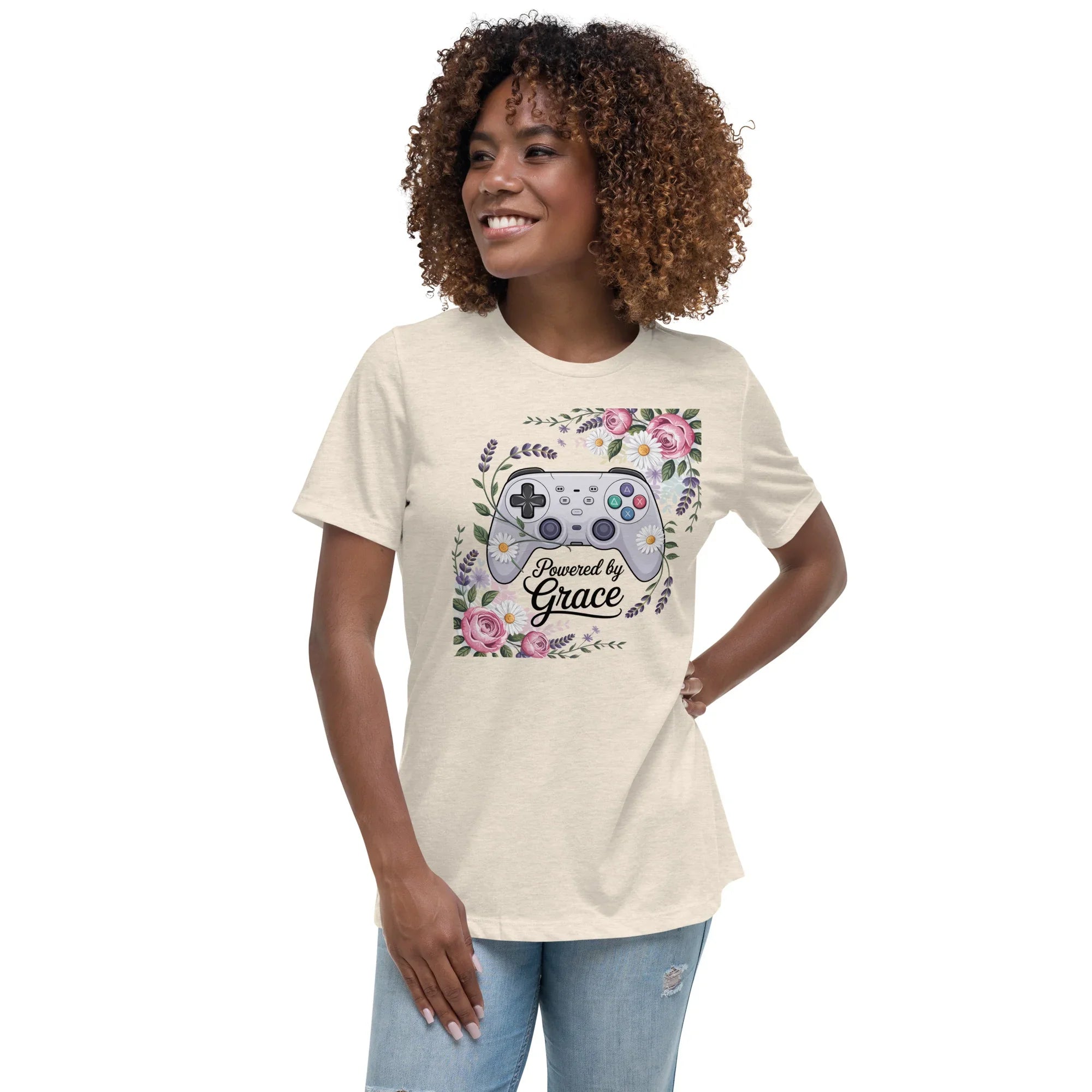 Powered by Grace Shirt – Floral Gamer Girl Tee - RaZits