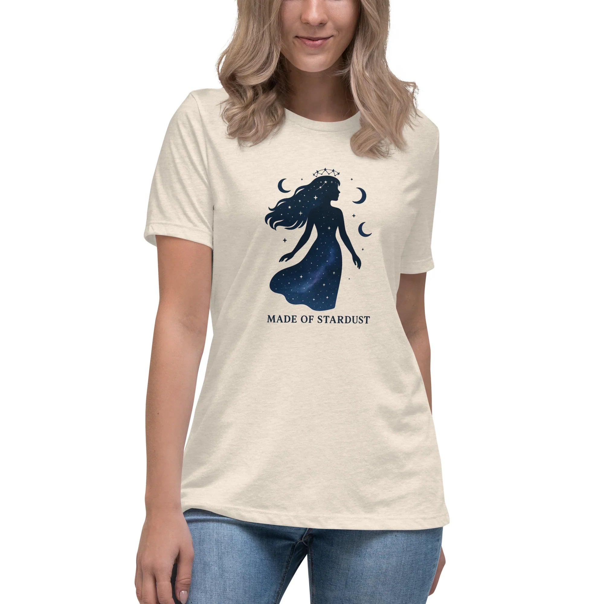 Made of Stardust T-Shirt – Cosmic Goddess Silhouette - RaZits