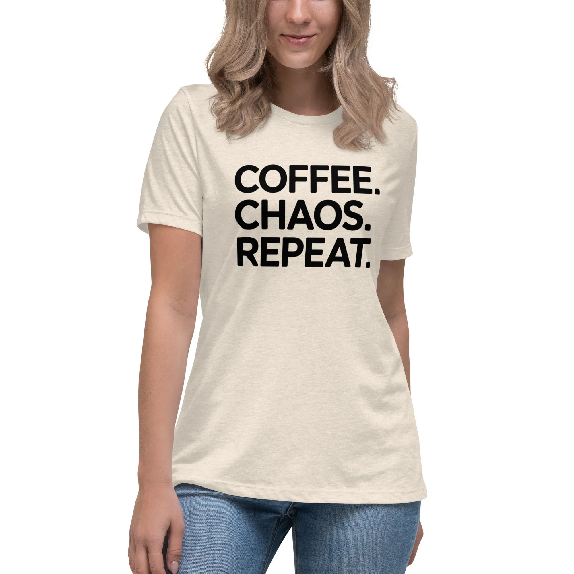 Coffee Chaos Repeat Tee – Bold Black Statement - RaZits