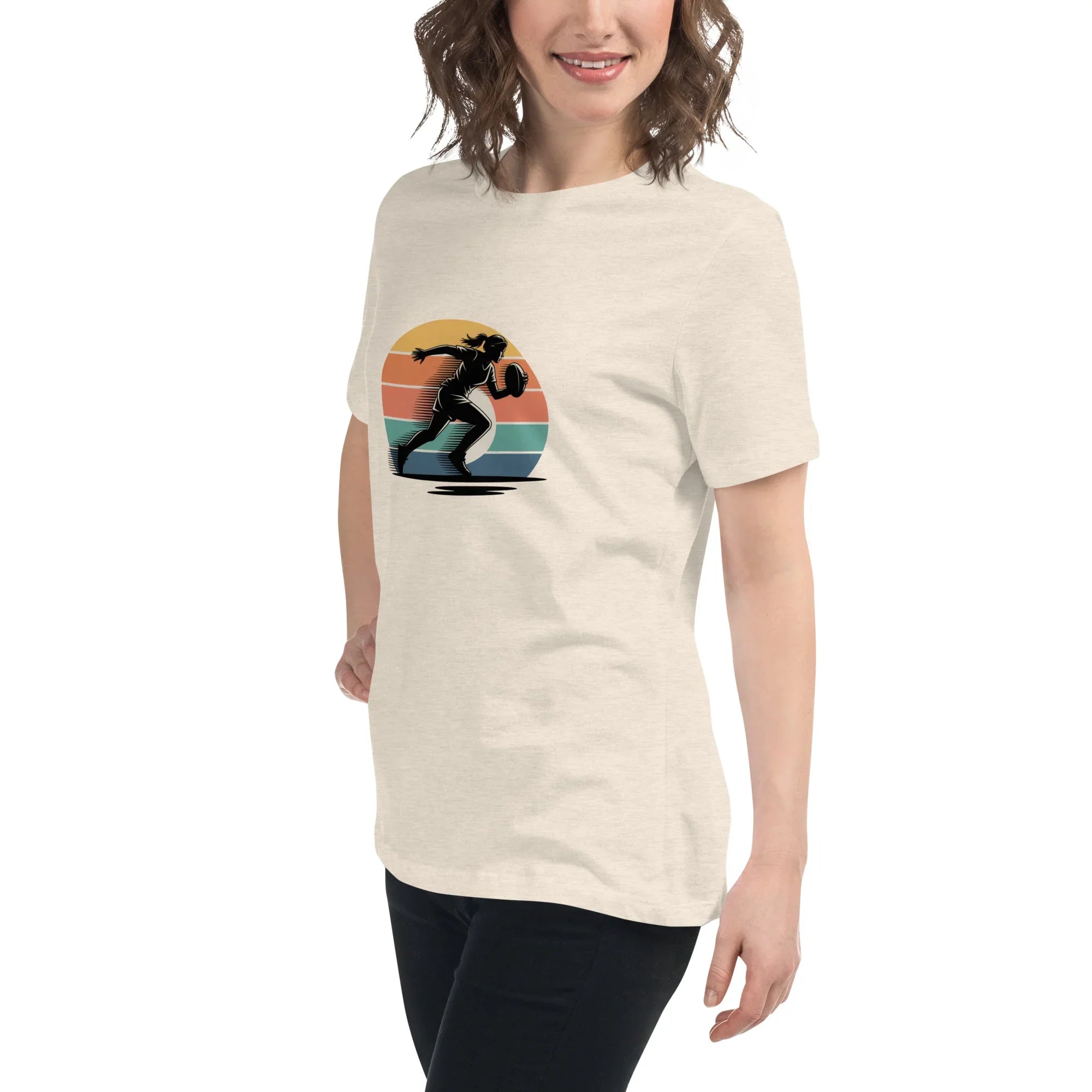 Women's Rugby Runner Tee – Sunset Speed Art - RaZits