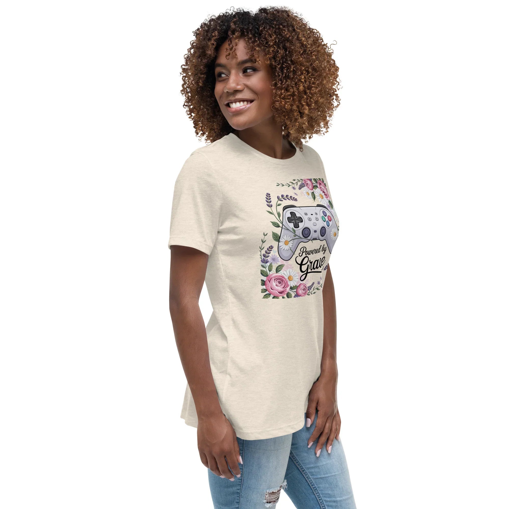 Powered by Grace Shirt – Floral Gamer Girl Tee - RaZits