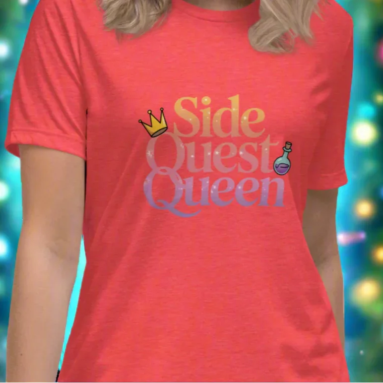 Side Quest Queen Shirt – Fantasy Gamer Girl Tee - RaZits