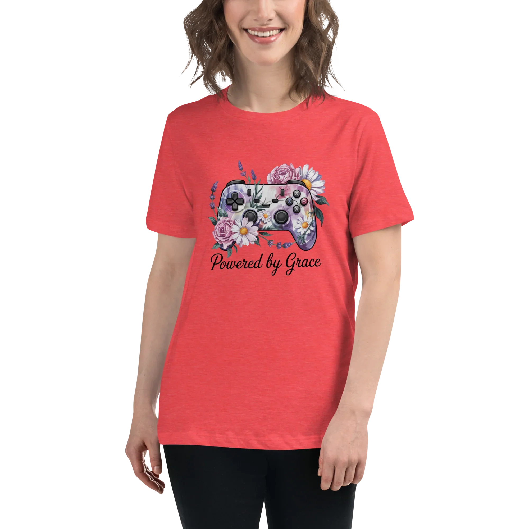 Floral Controller Tee – Powered by Grace Gamer Shirt - RaZits