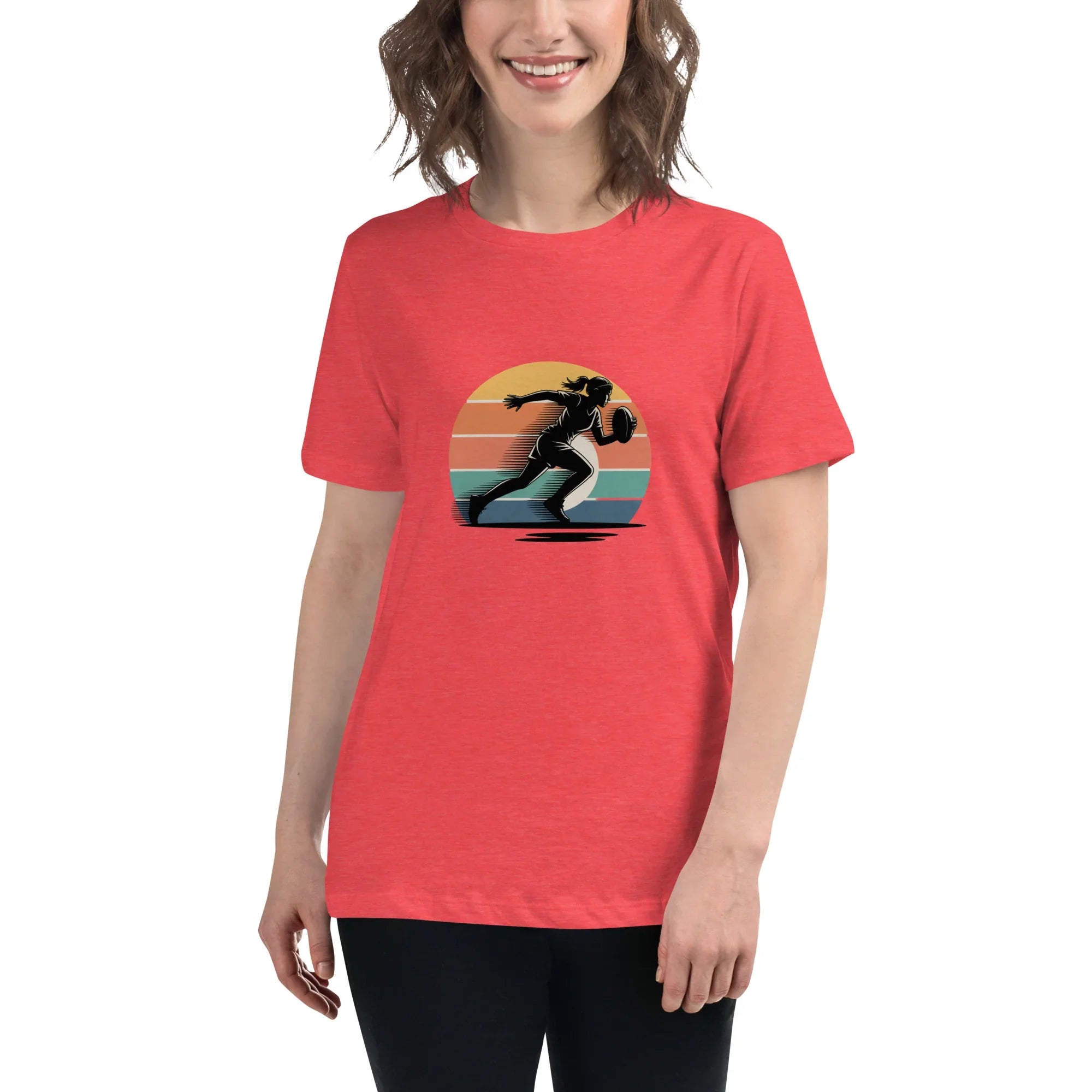 Women's Rugby Runner Tee – Sunset Speed Art - RaZits