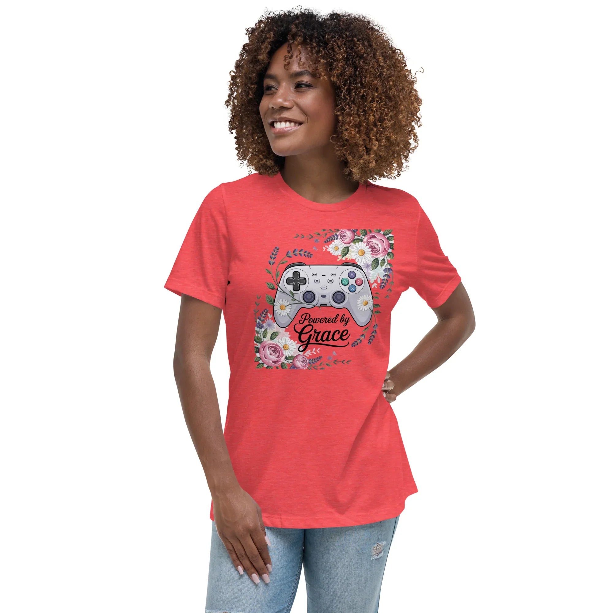 Powered by Grace Shirt – Floral Gamer Girl Tee - RaZits