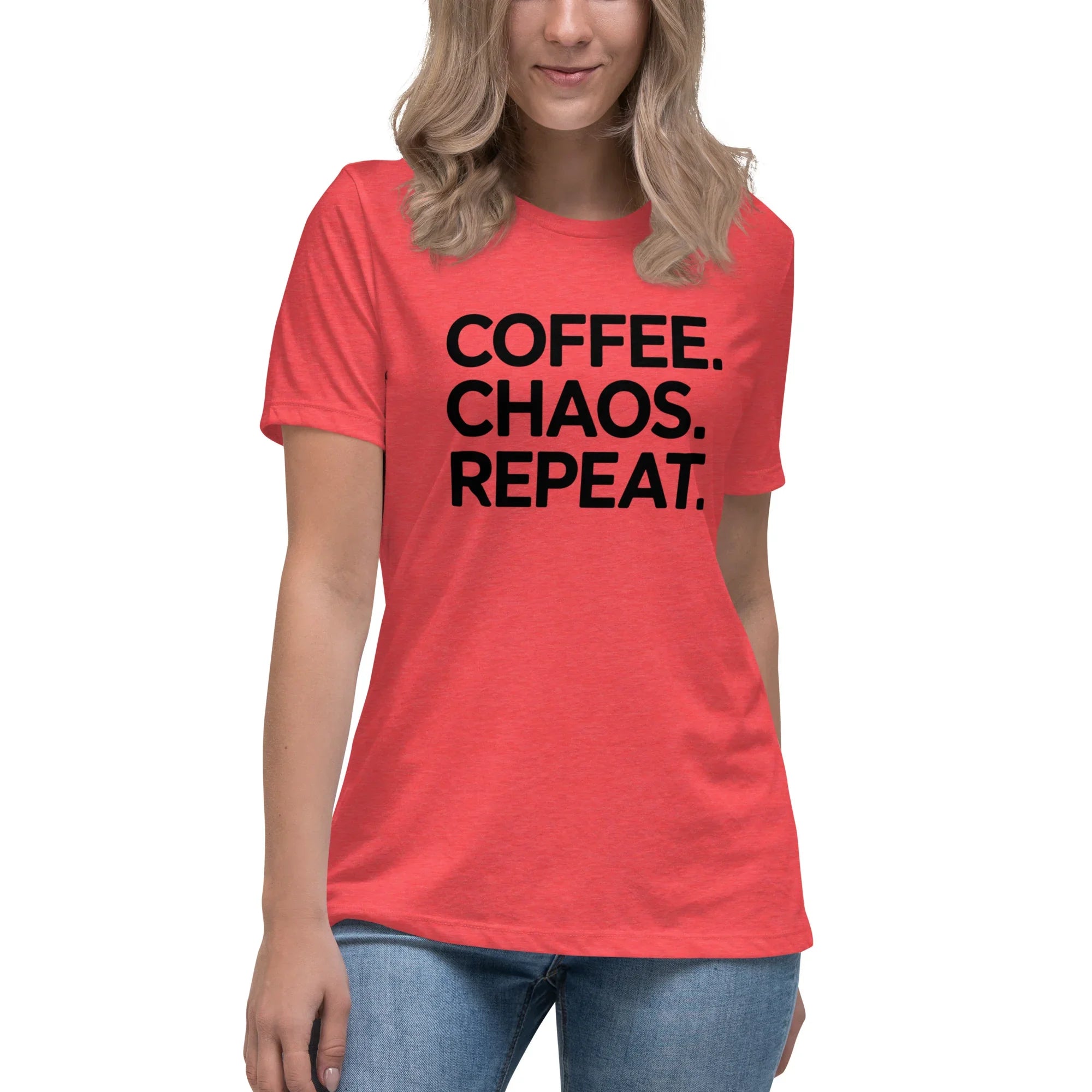 Coffee Chaos Repeat Tee – Bold Black Statement - RaZits