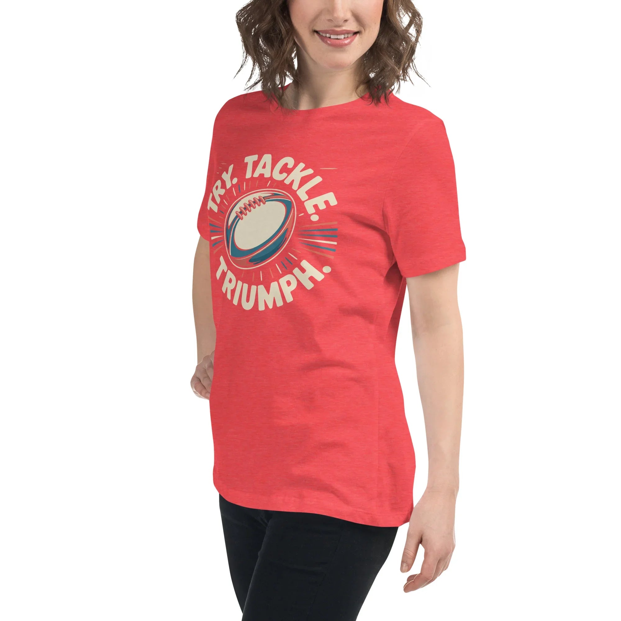 Try Tackle Triumph Tee – Motivational Rugby Graphic - RaZits