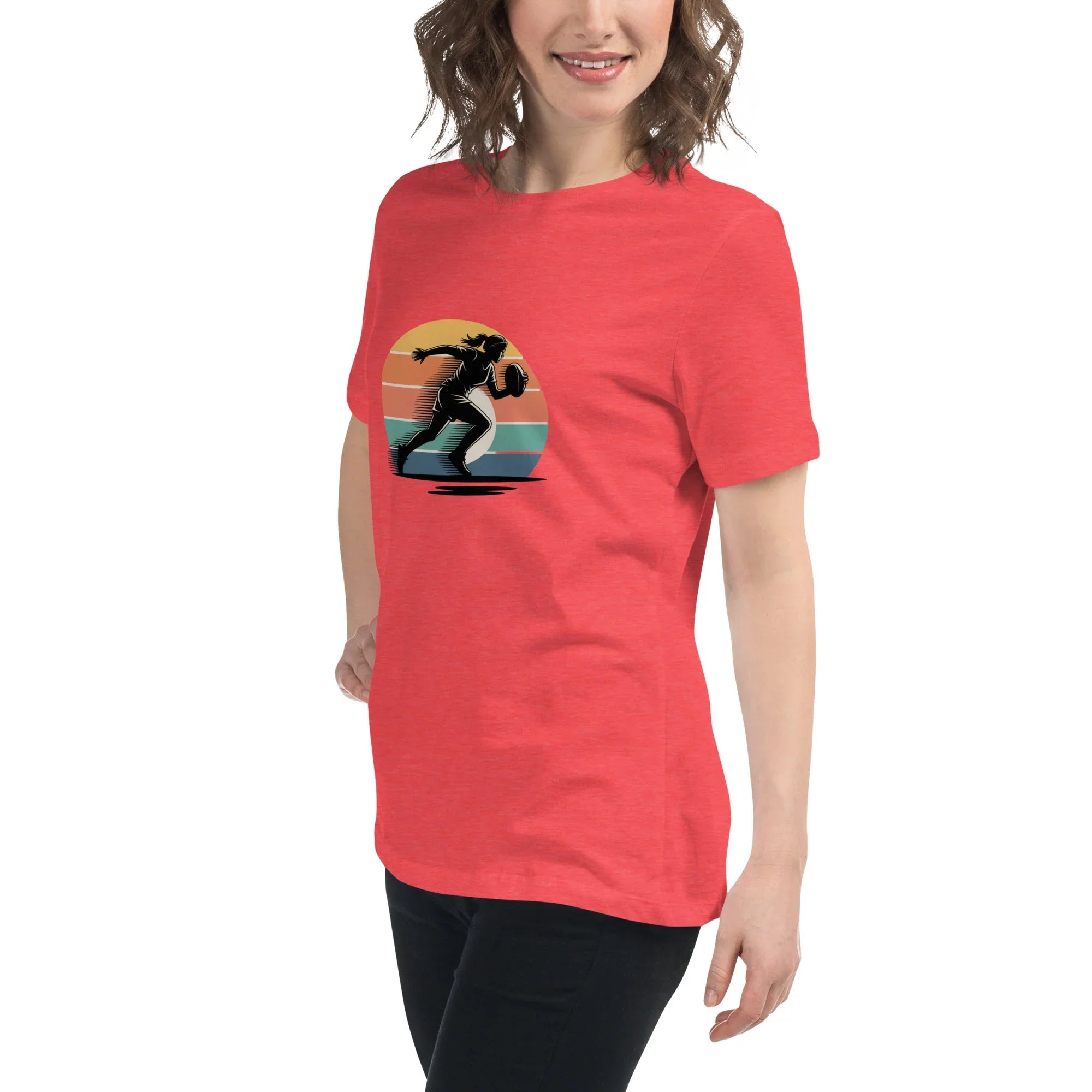 Women's Rugby Runner Tee – Sunset Speed Art - RaZits