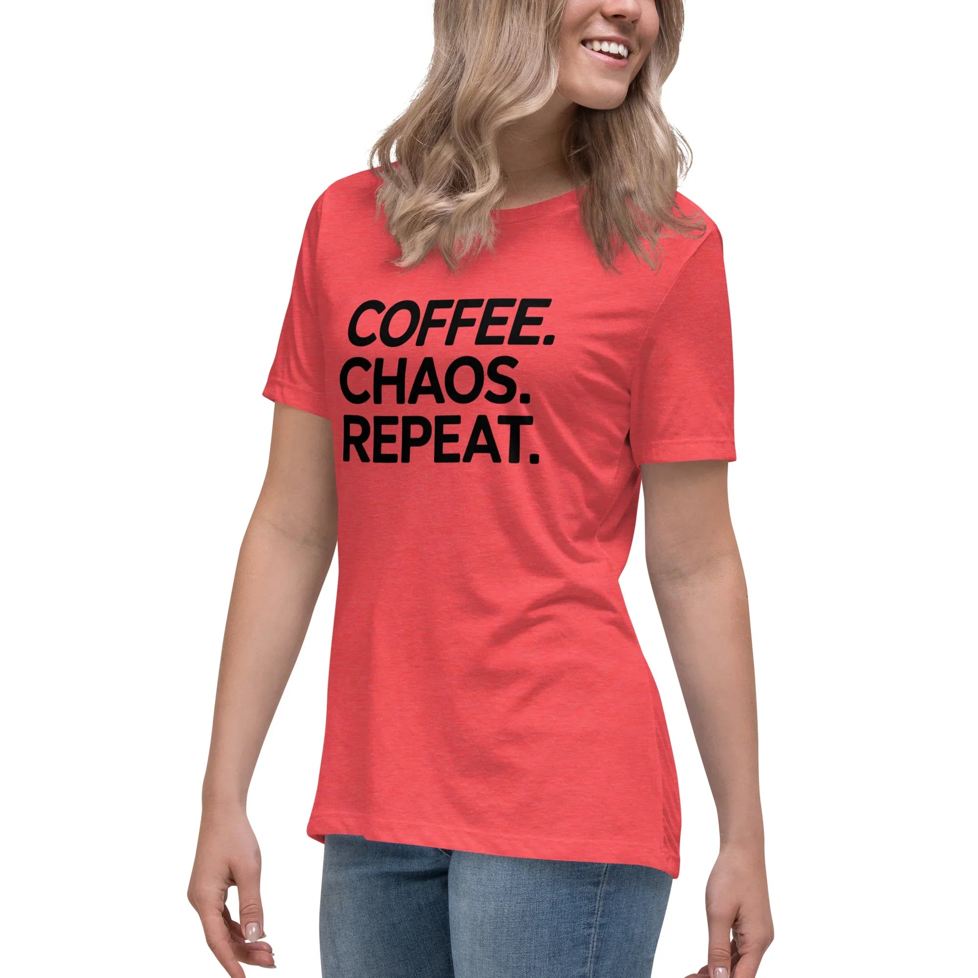Coffee Chaos Repeat Tee – Bold Black Statement - RaZits