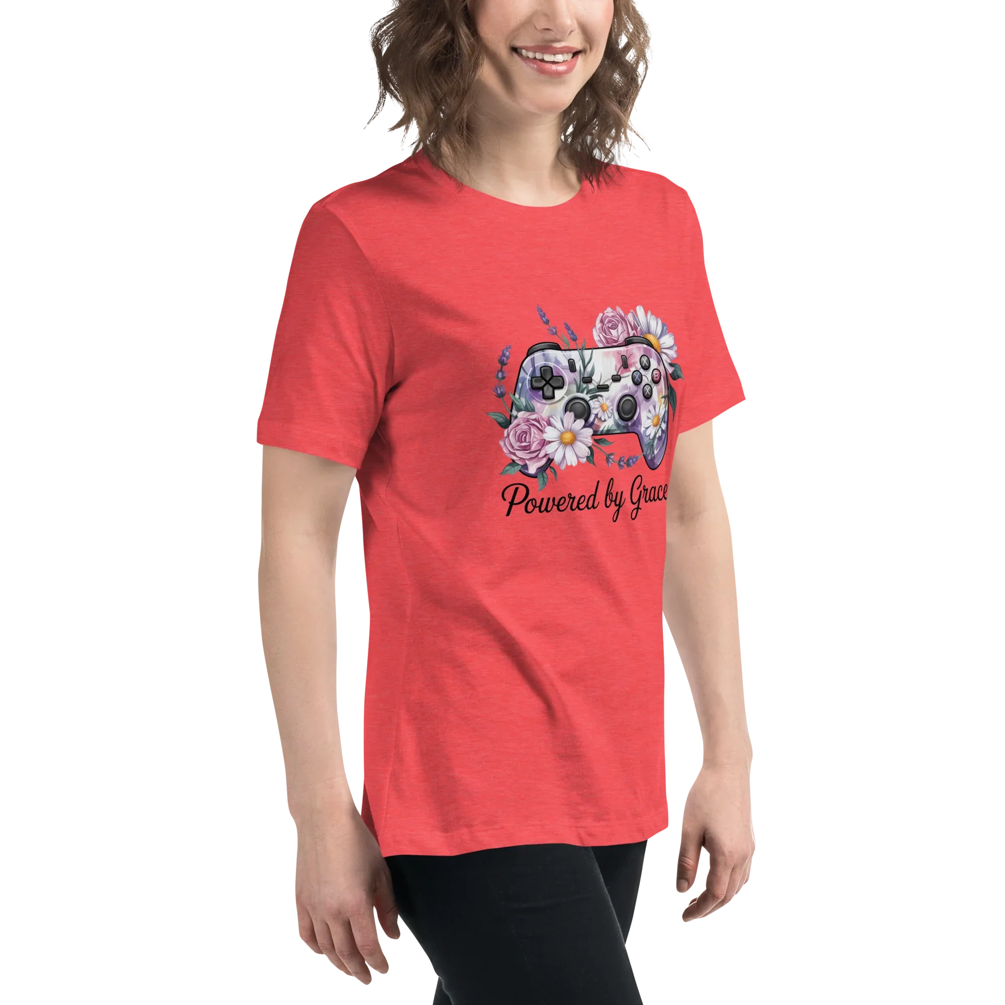 Floral Controller Tee – Powered by Grace Gamer Shirt - RaZits