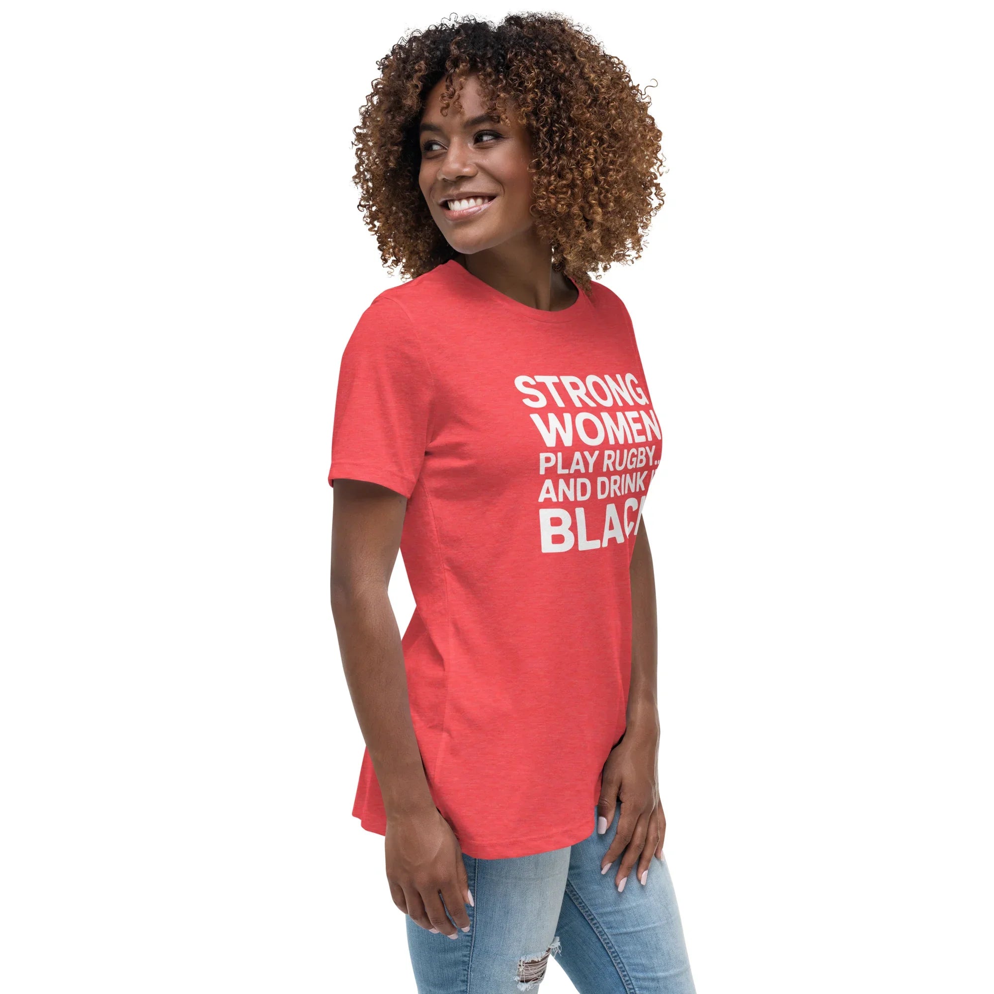 Strong Women Play Rugby Tee – Bold Coffee Lover Print - RaZits