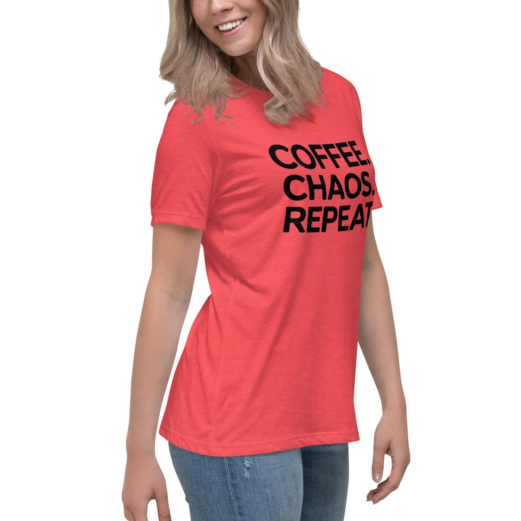 Coffee Chaos Repeat Tee – Bold Black Statement - RaZits