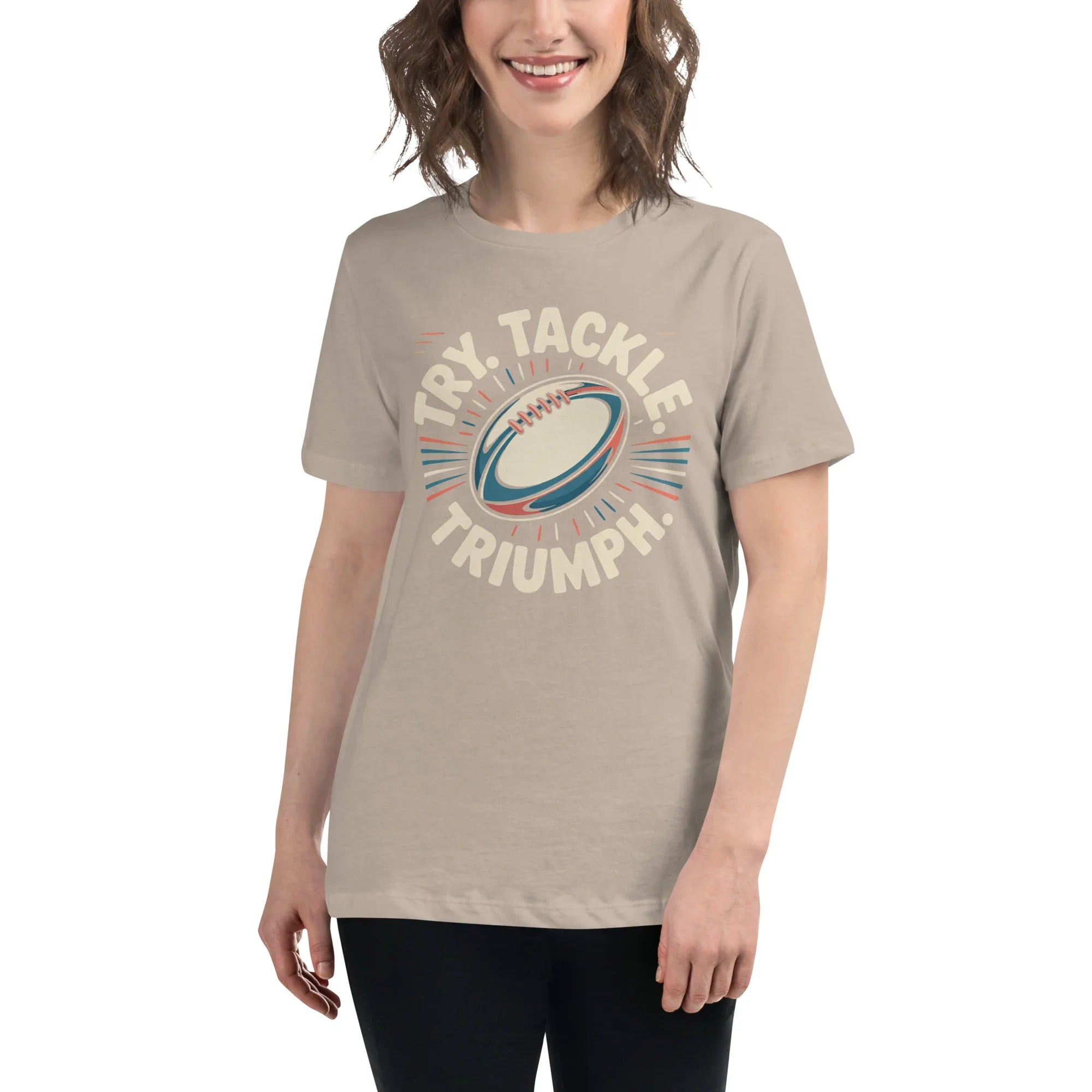 Try Tackle Triumph Tee – Motivational Rugby Graphic - RaZits
