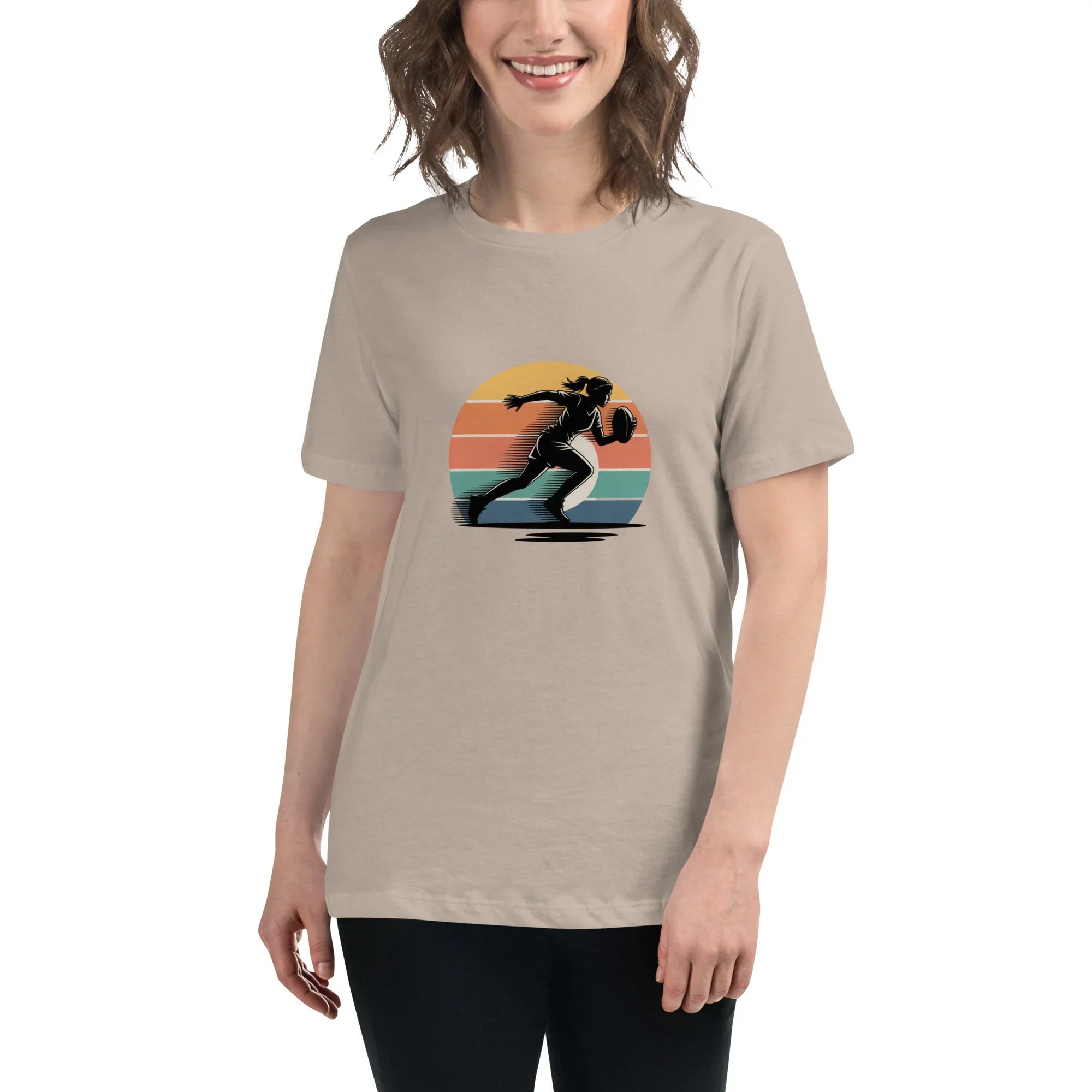Women's Rugby Runner Tee – Sunset Speed Art - RaZits