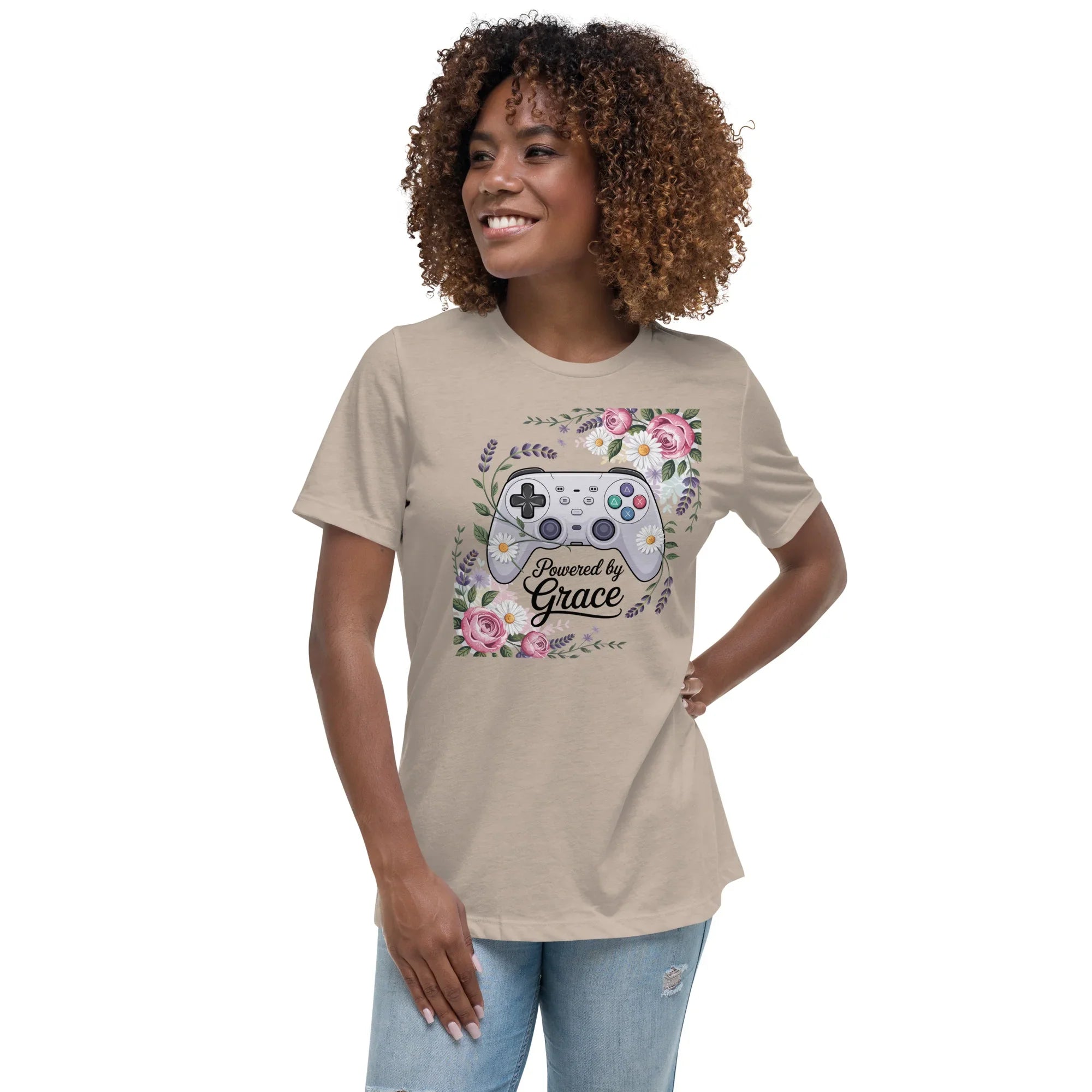 Powered by Grace Shirt – Floral Gamer Girl Tee - RaZits