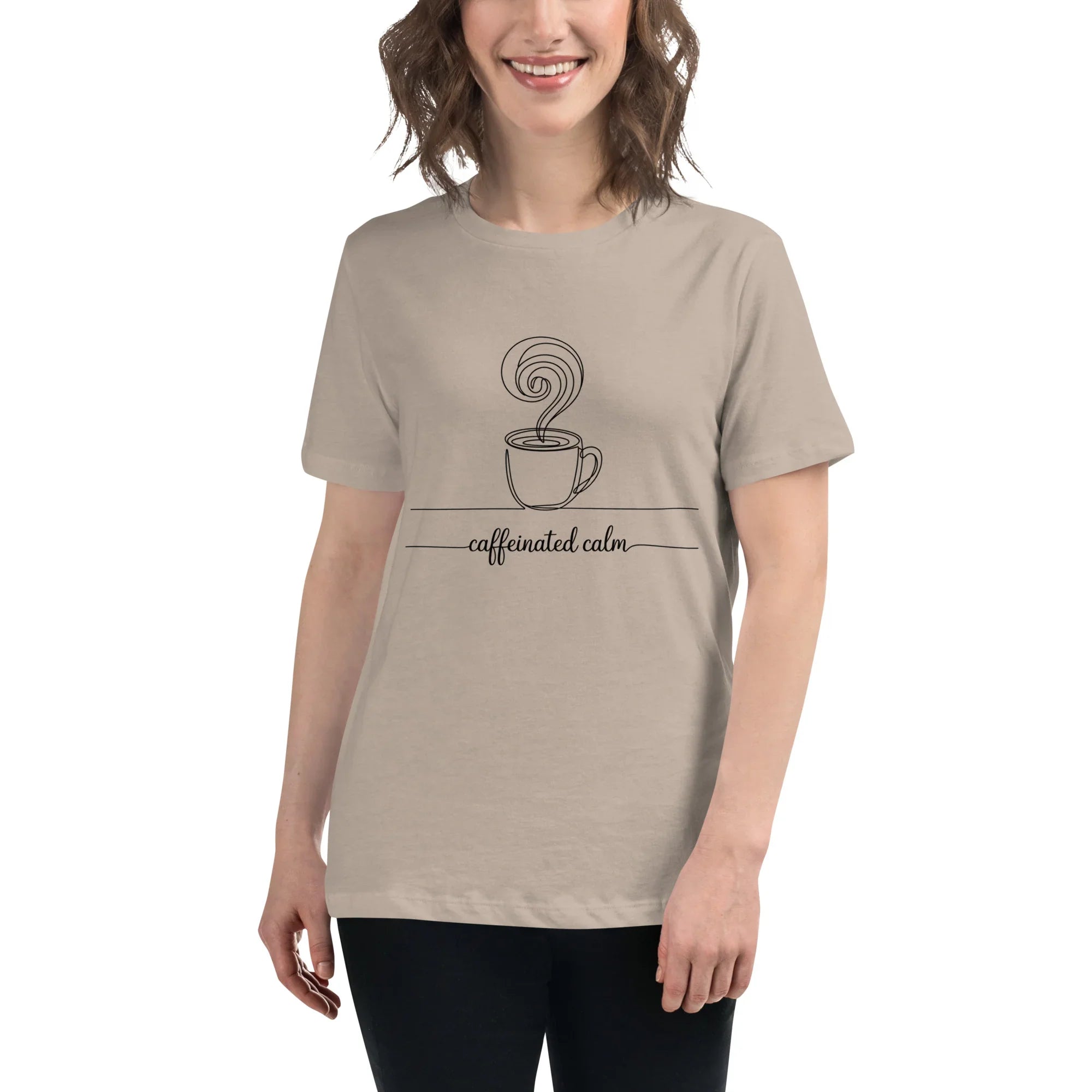 Caffeinated Calm Tee – Minimalist Coffee Line Art - RaZits