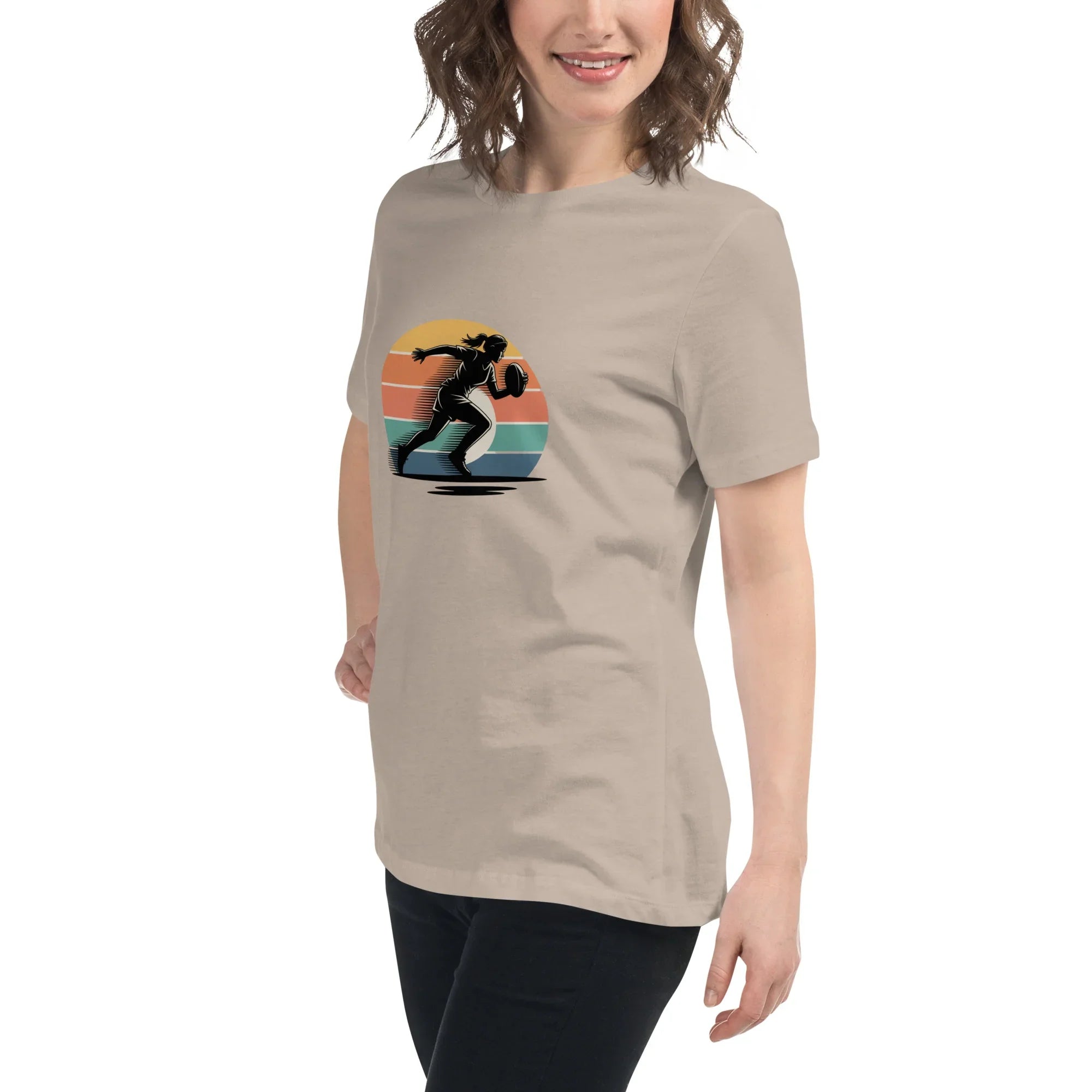 Women's Rugby Runner Tee – Sunset Speed Art - RaZits