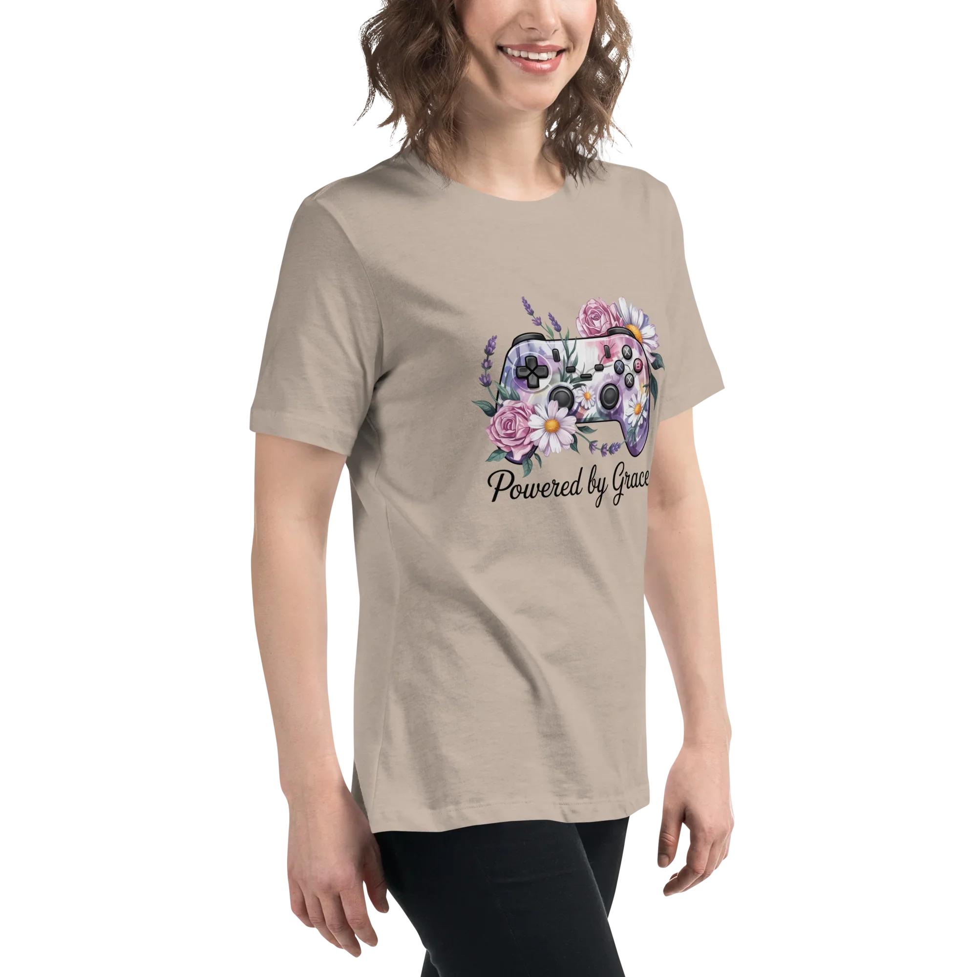 Floral Controller Tee – Powered by Grace Gamer Shirt - RaZits