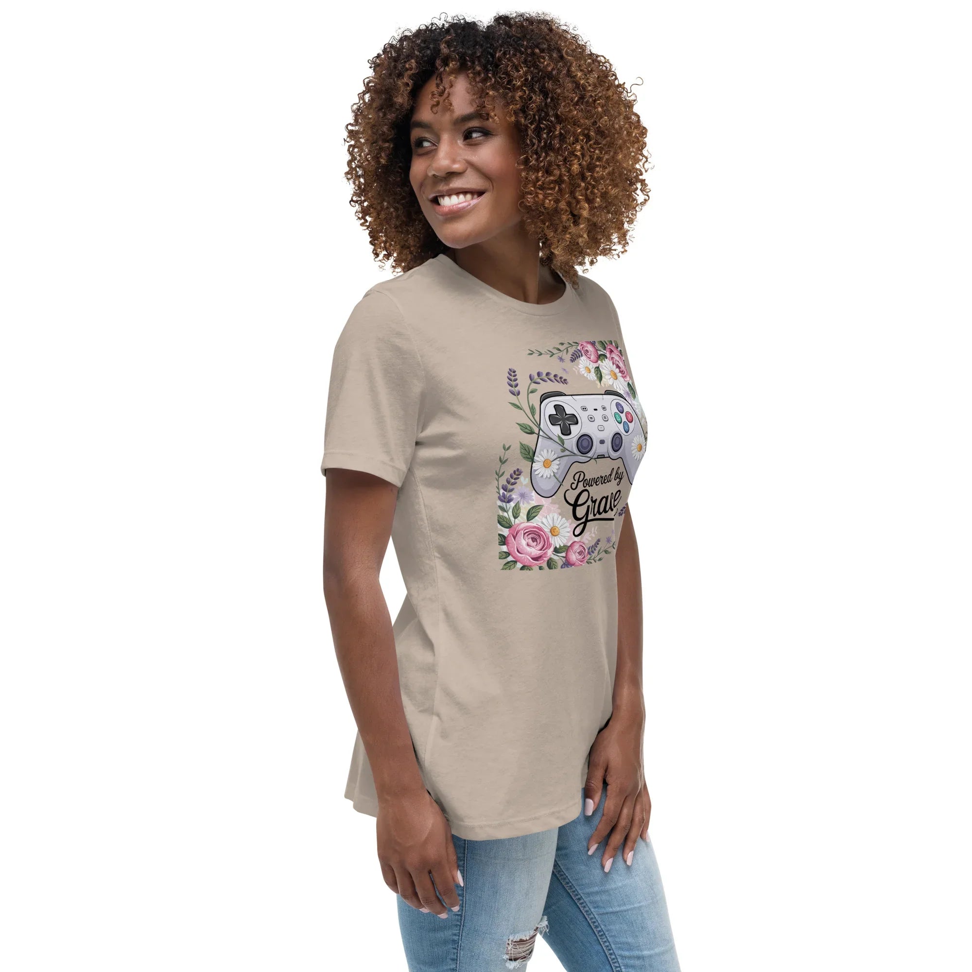 Powered by Grace Shirt – Floral Gamer Girl Tee - RaZits
