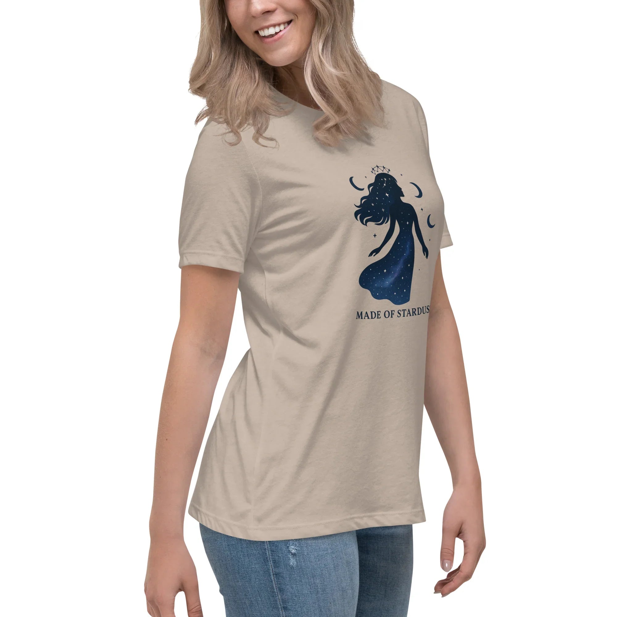 Made of Stardust T-Shirt – Cosmic Goddess Silhouette - RaZits