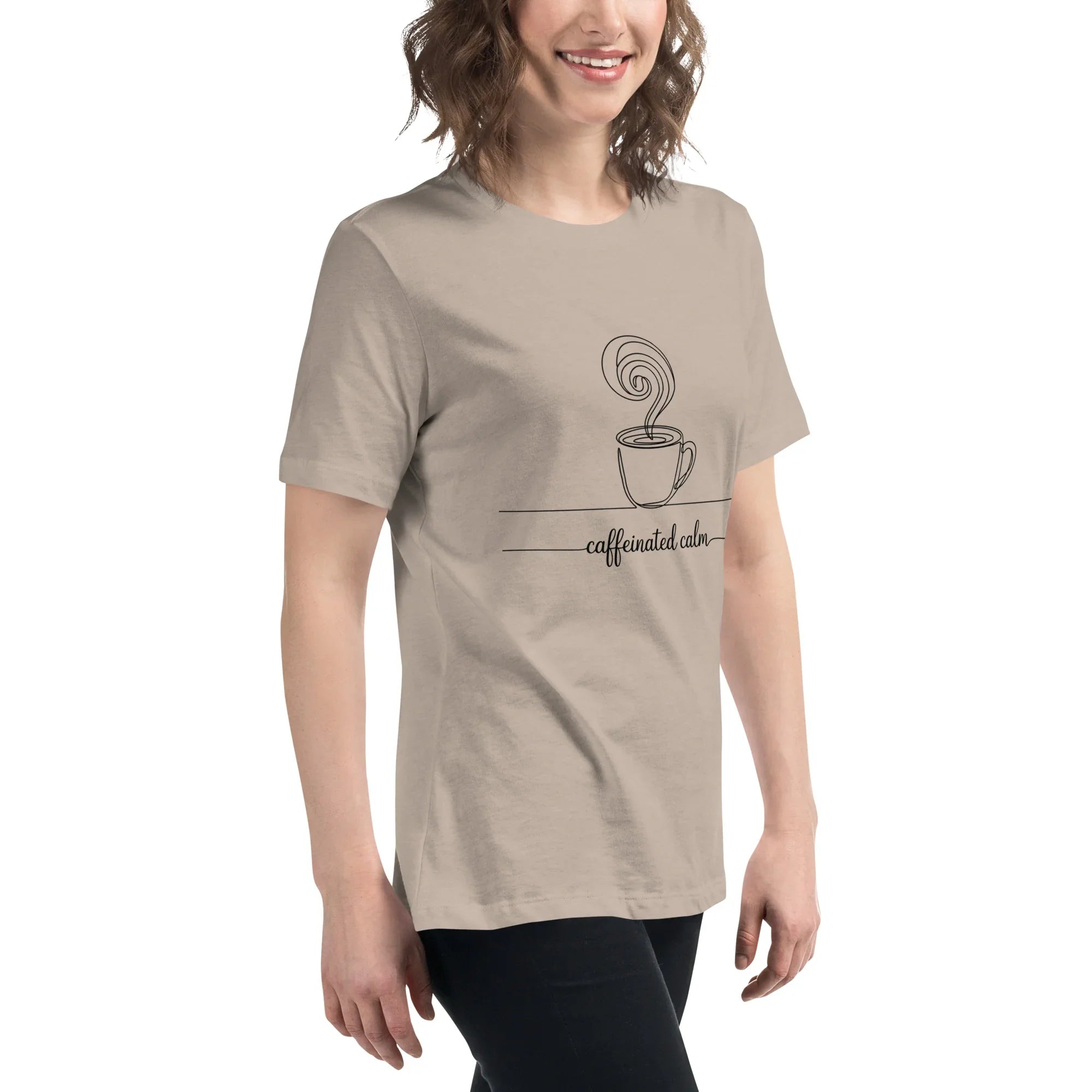 Caffeinated Calm Tee – Minimalist Coffee Line Art - RaZits