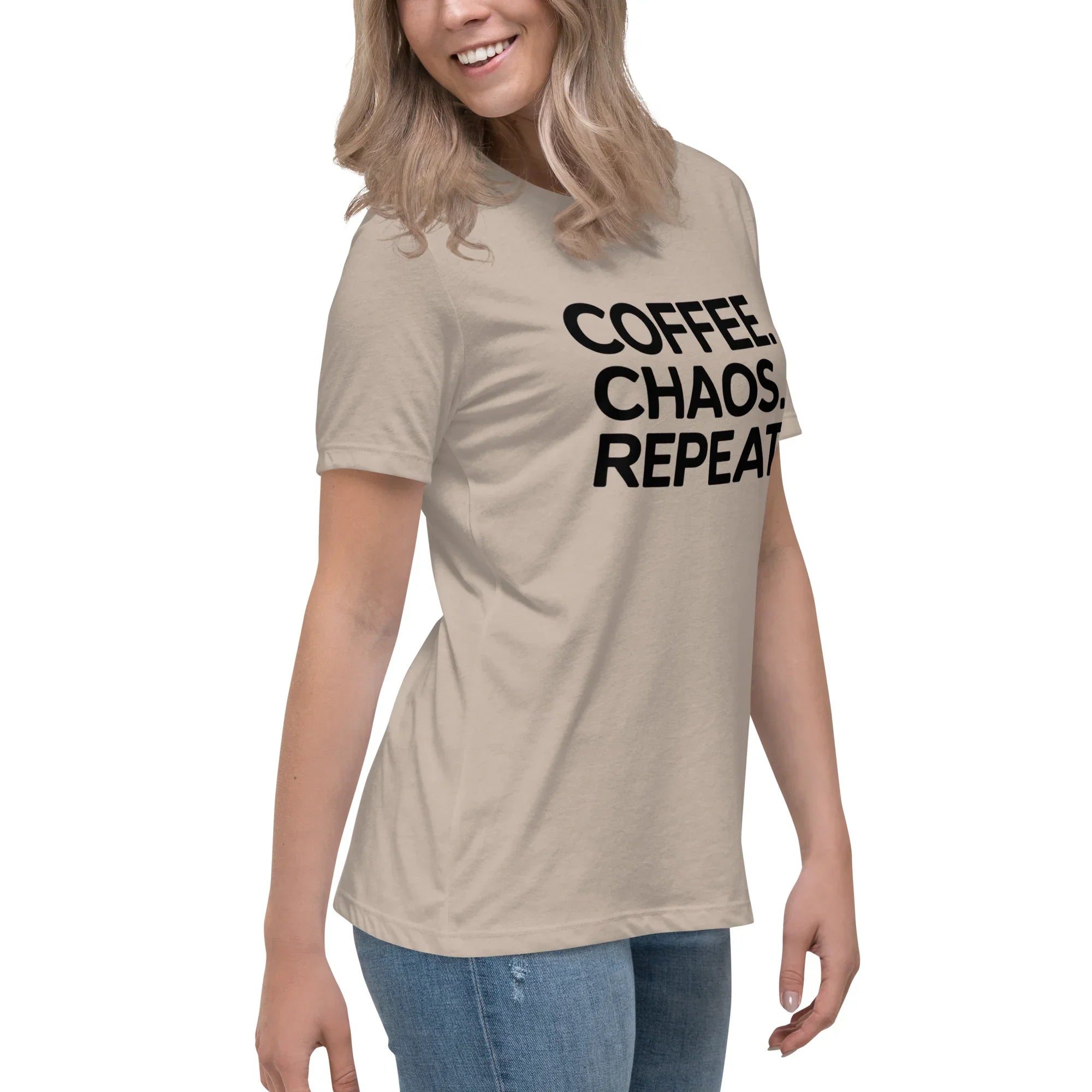Coffee Chaos Repeat Tee – Bold Black Statement - RaZits
