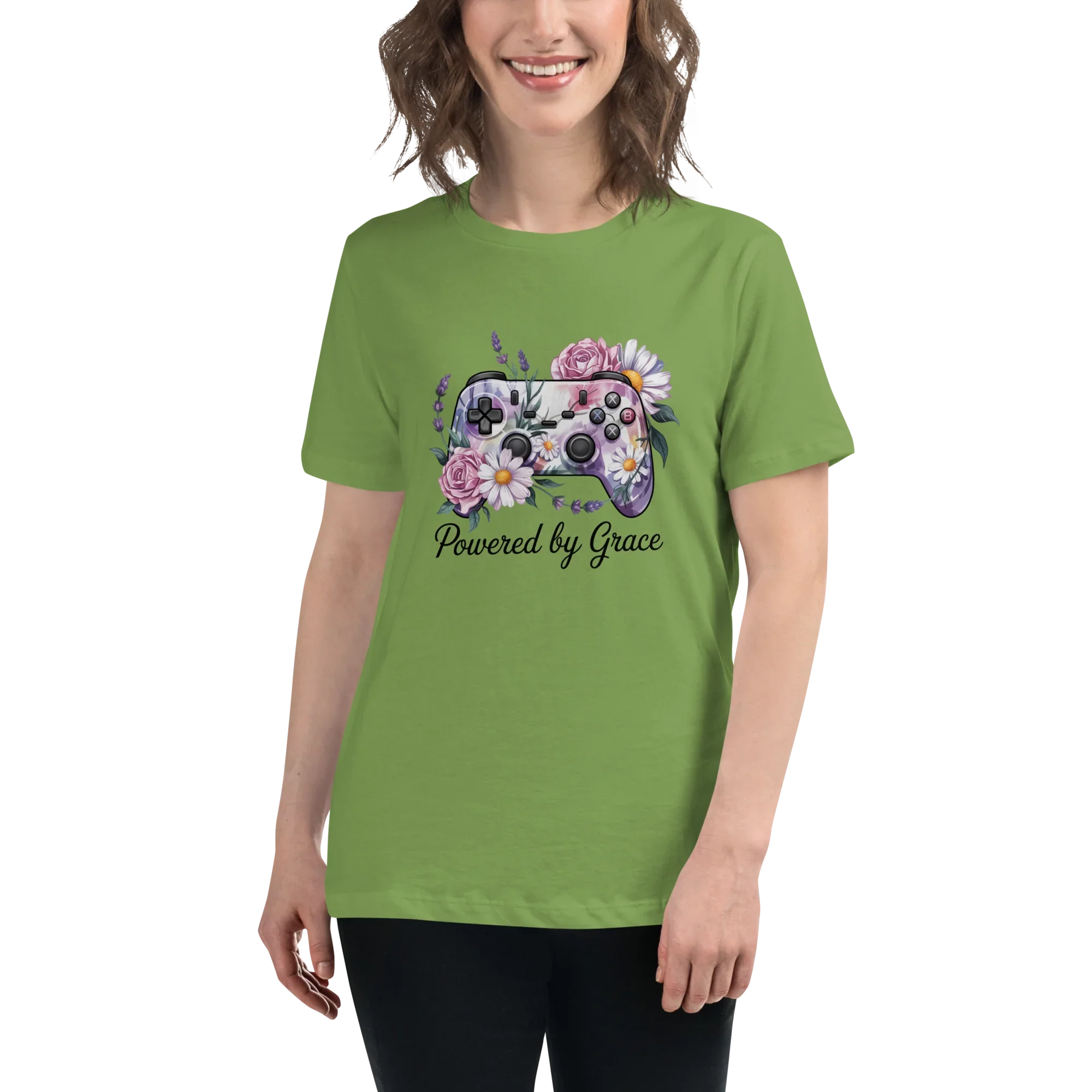 Floral Controller Tee – Powered by Grace Gamer Shirt - RaZits