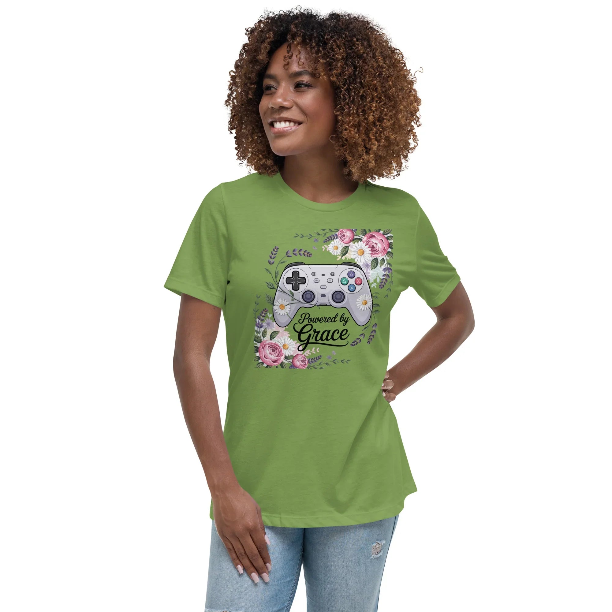 Powered by Grace Shirt – Floral Gamer Girl Tee - RaZits