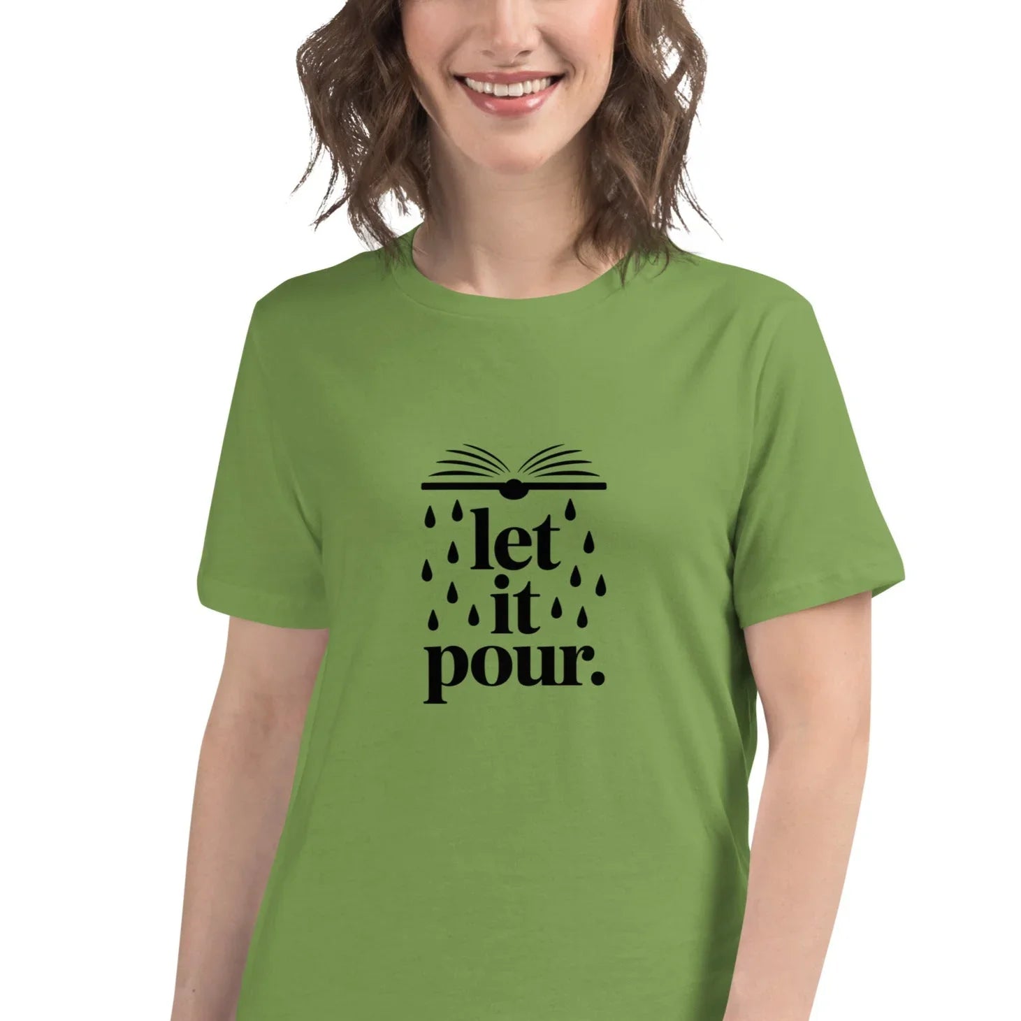 Let It Pour T-Shirt – Book Lover Rainfall Tee for Women - RaZits