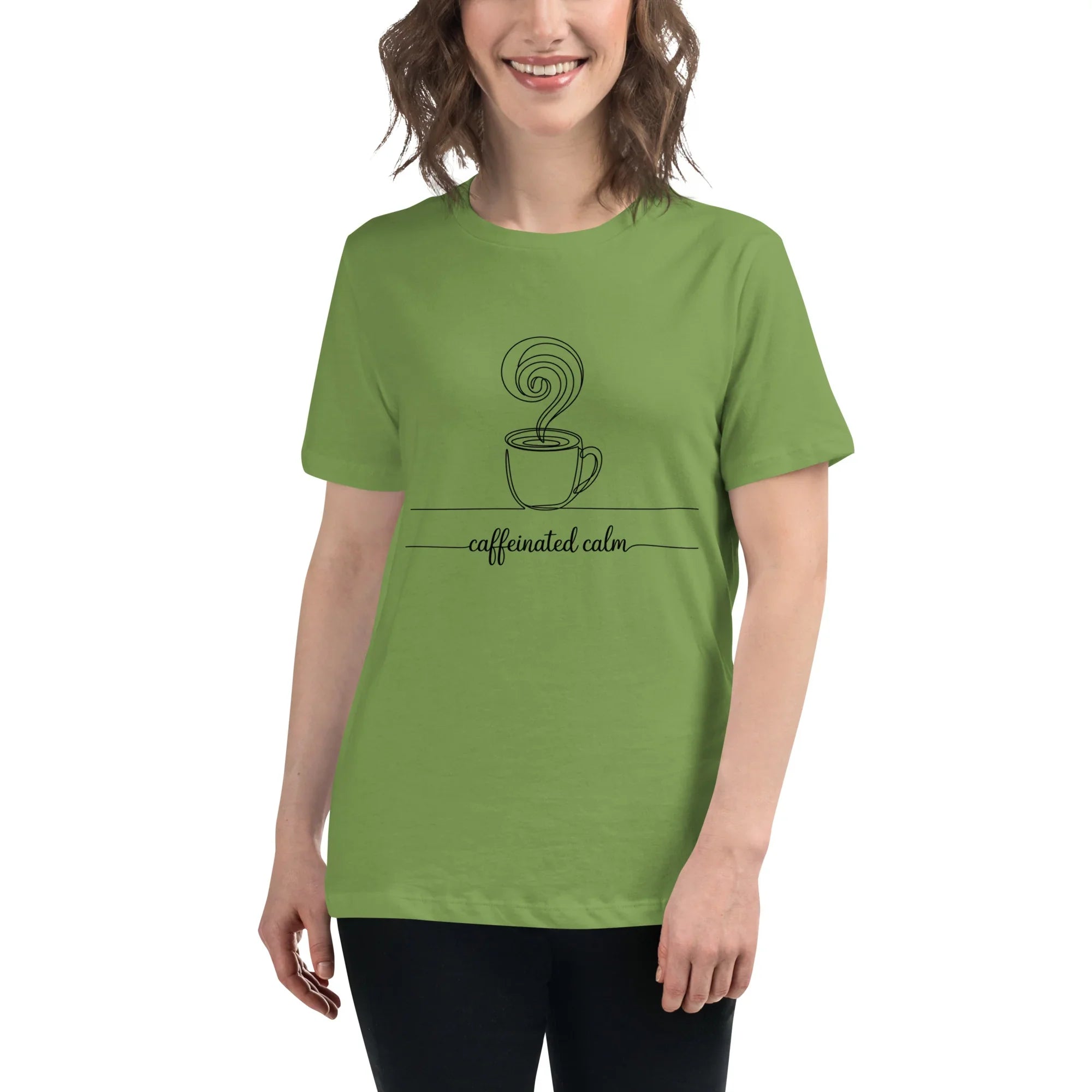 Caffeinated Calm Tee – Minimalist Coffee Line Art - RaZits