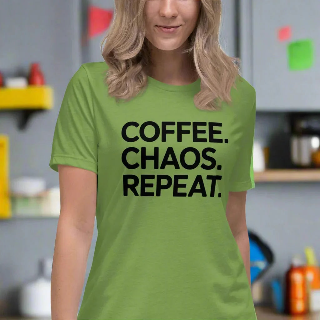 Coffee Chaos Repeat Tee – Bold Black Statement - RaZits