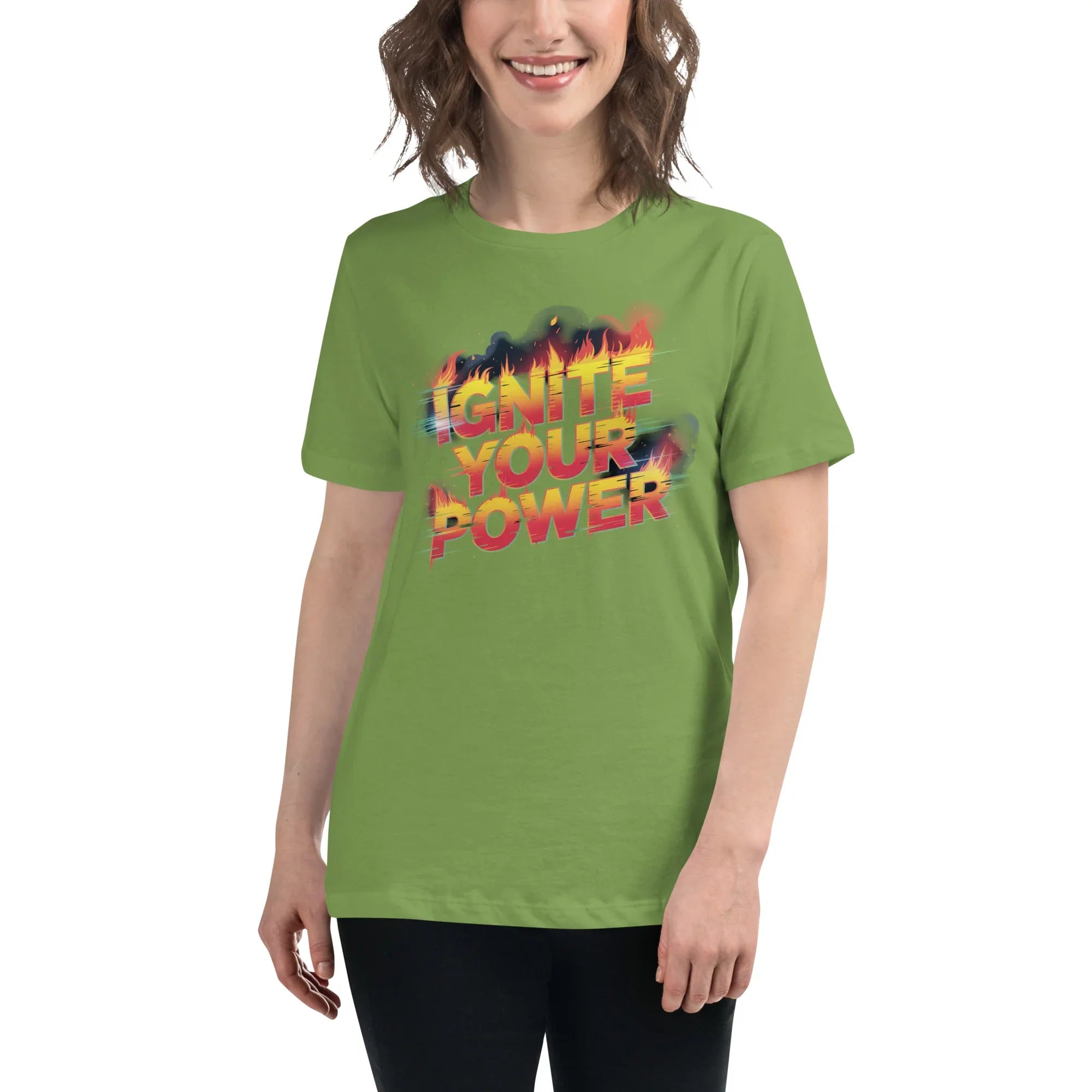 Ignite Your Power T Shirt – Bold Girl Power Tee with Red & Yellow Flames - RaZits