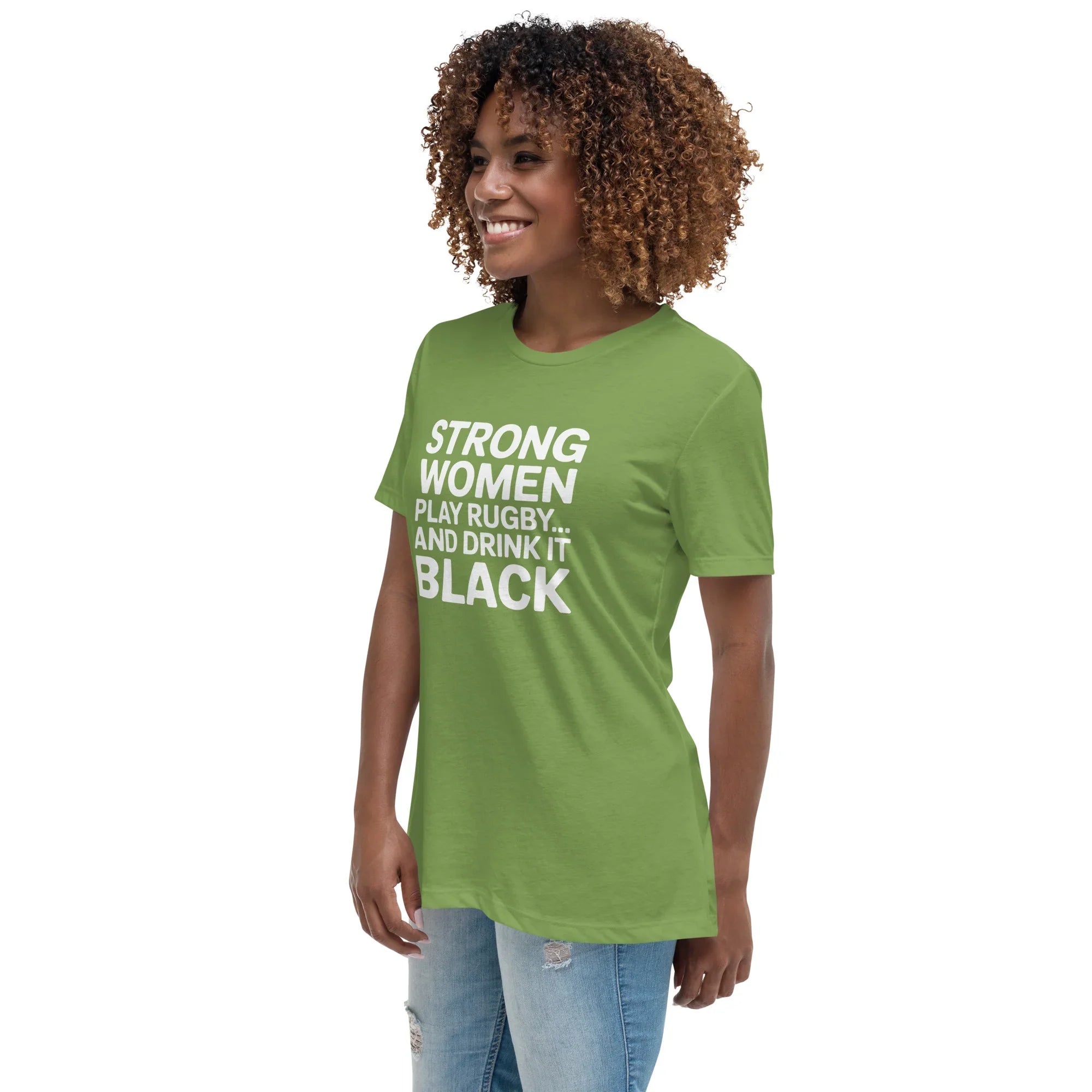 Strong Women Play Rugby Tee – Bold Coffee Lover Print - RaZits