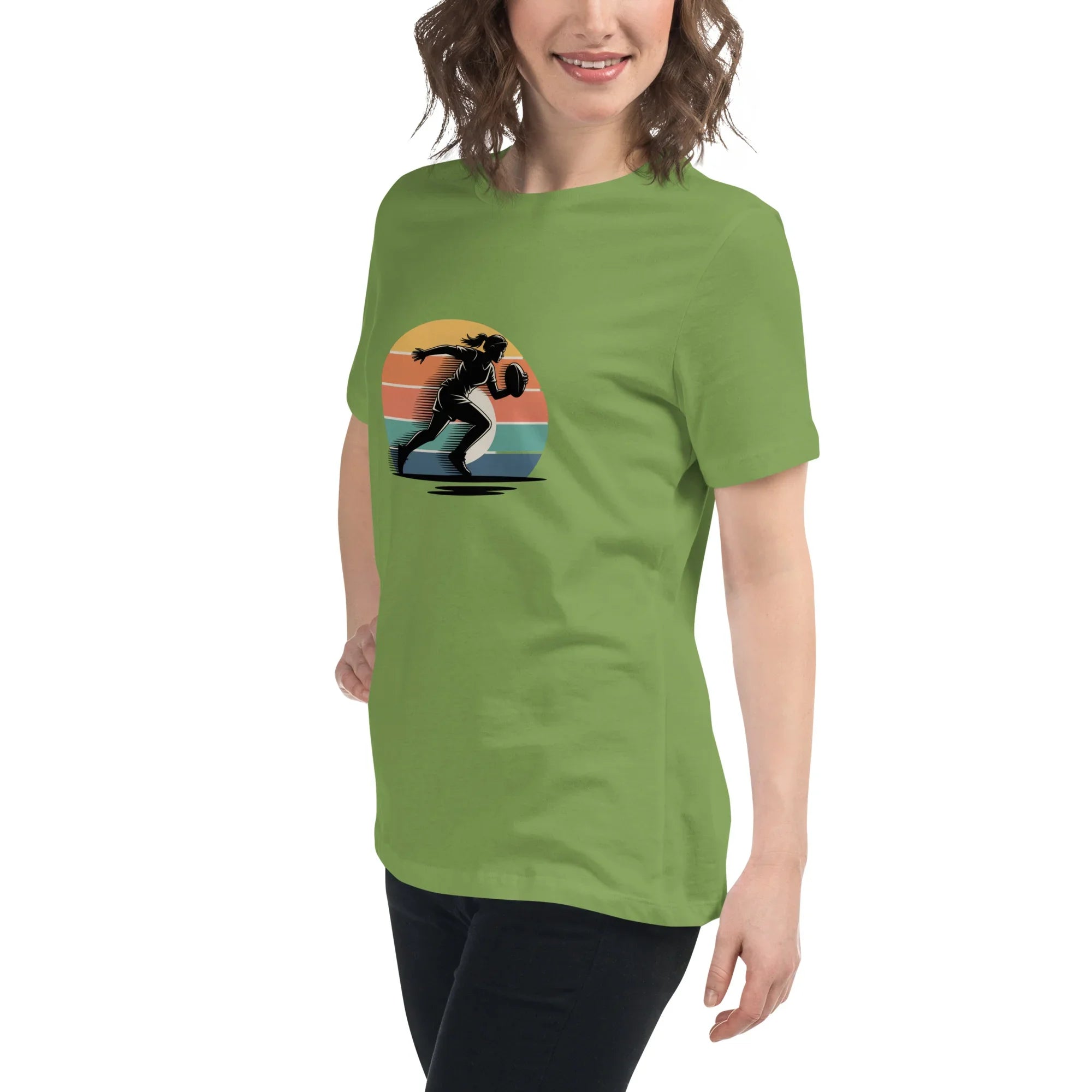Women's Rugby Runner Tee – Sunset Speed Art - RaZits