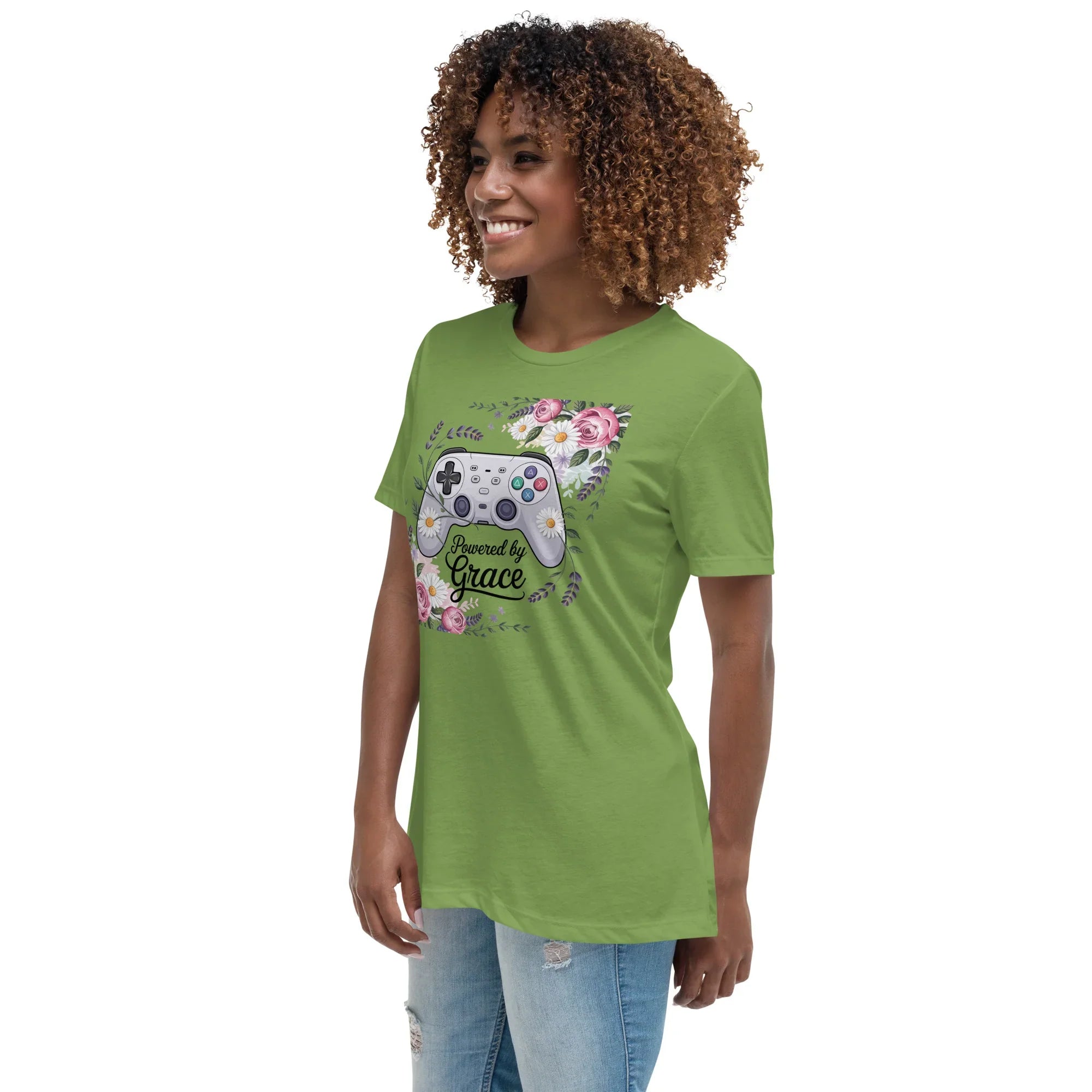 Powered by Grace Shirt – Floral Gamer Girl Tee - RaZits
