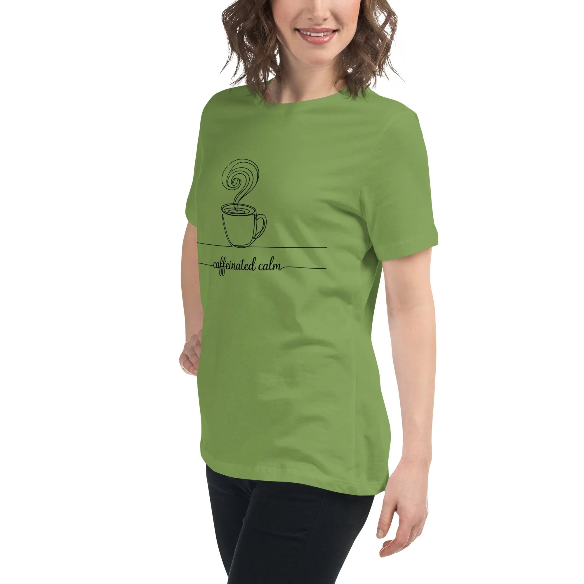 Caffeinated Calm Tee – Minimalist Coffee Line Art - RaZits