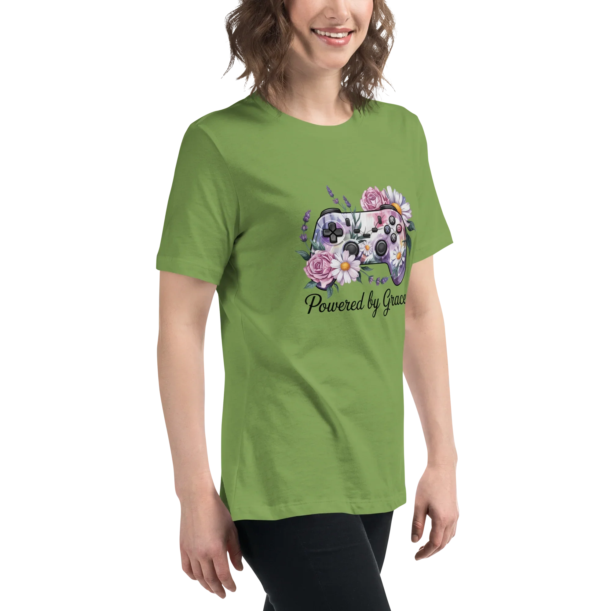 Floral Controller Tee – Powered by Grace Gamer Shirt - RaZits