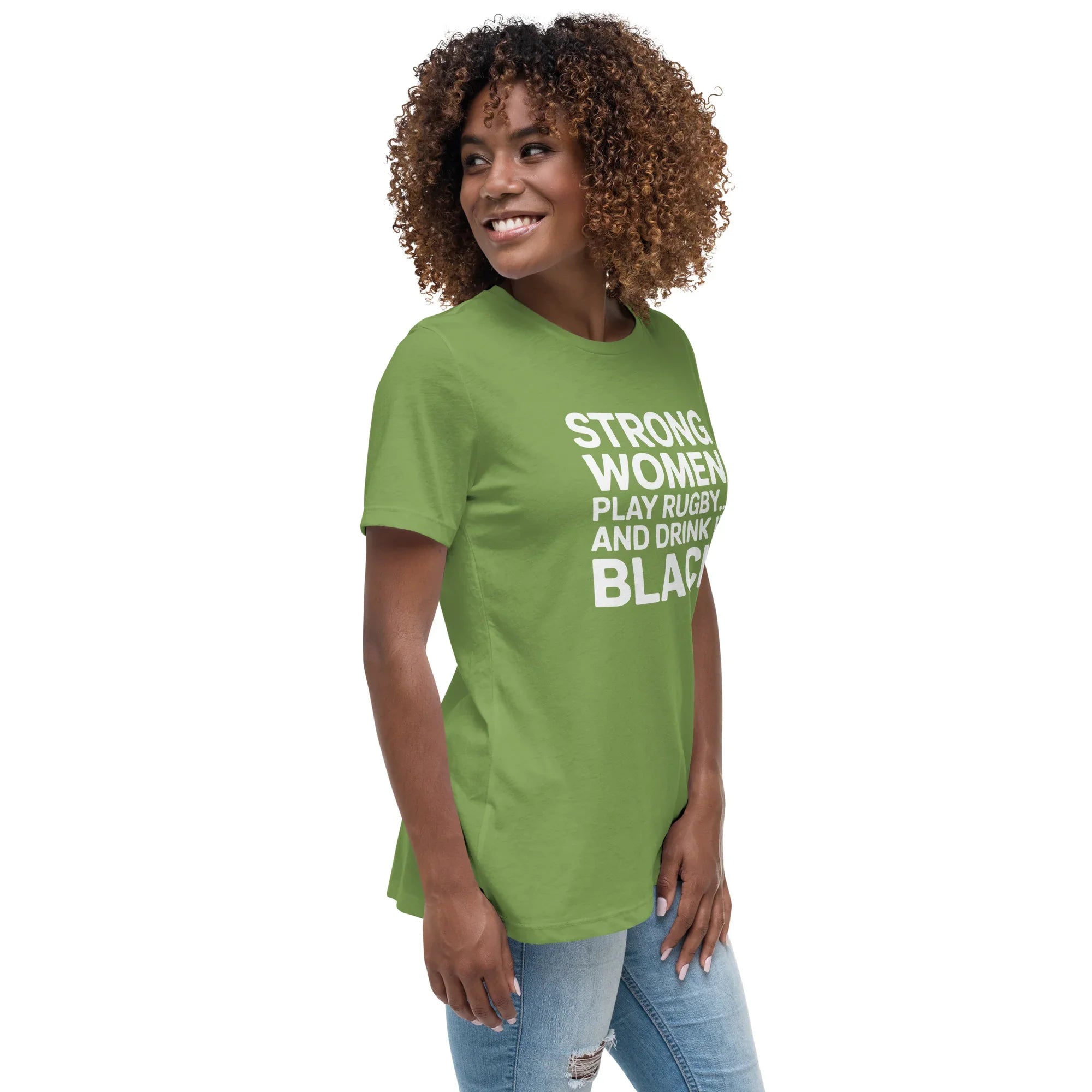 Strong Women Play Rugby Tee – Bold Coffee Lover Print - RaZits