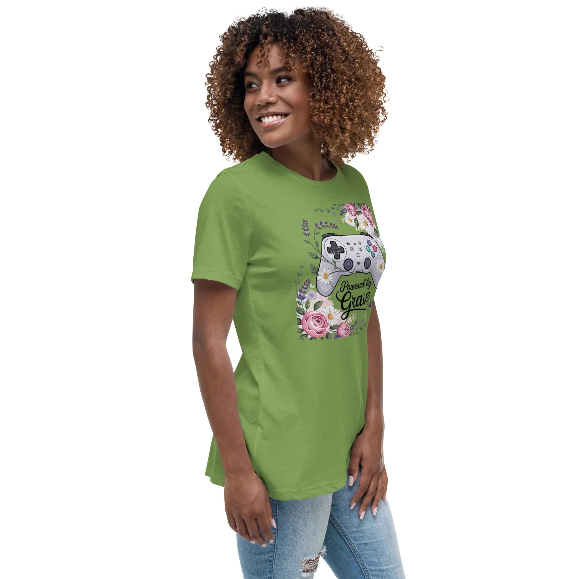 Powered by Grace Shirt – Floral Gamer Girl Tee - RaZits