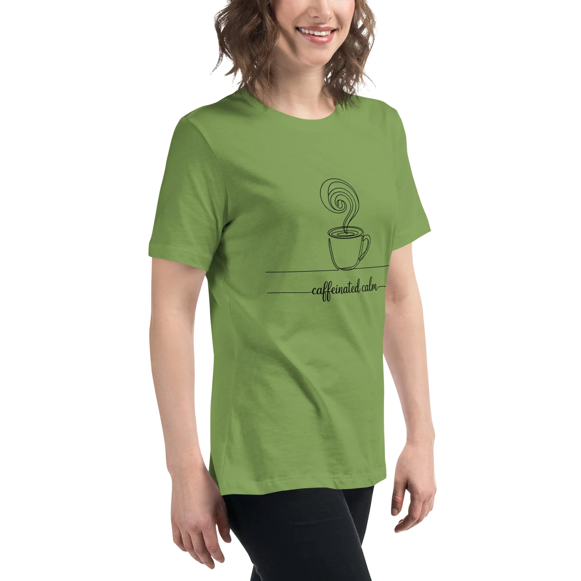 Caffeinated Calm Tee – Minimalist Coffee Line Art - RaZits