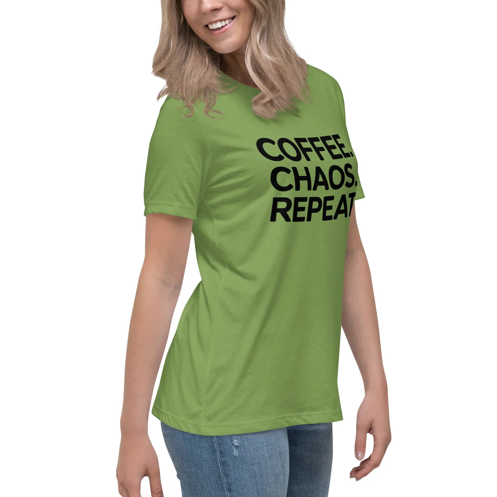 Coffee Chaos Repeat Tee – Bold Black Statement - RaZits
